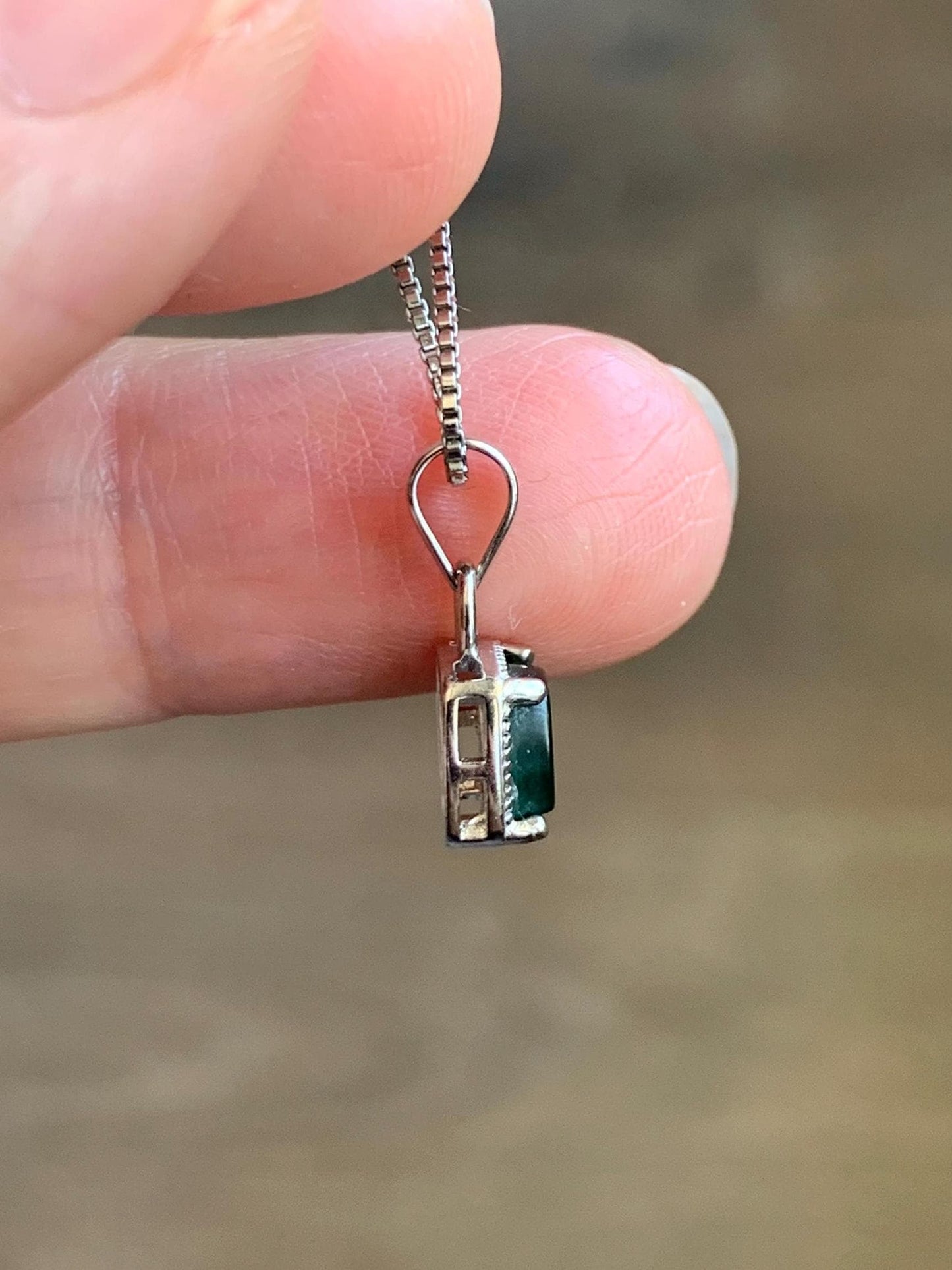 Natural Grade A Guatemalan Icy Highly Translucent Vibrant Green Jadeite Petite Square Pendant Sterling Silver 天然冰危绿翡翠方糖银镶吊坠 WLFT85
