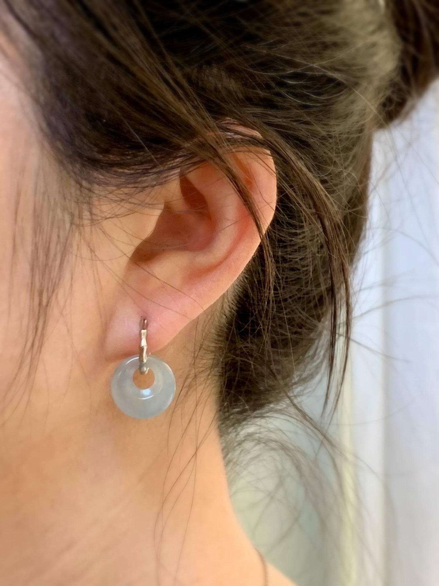 Natural Grade A Guatemalan Icy Highly Translucent Aegean Blue Jade Jadeite Bead Sphere Pendant Sterling Silver 天然冰危牛仔蓝翡翠单珠镶嵌吊坠 NZL180