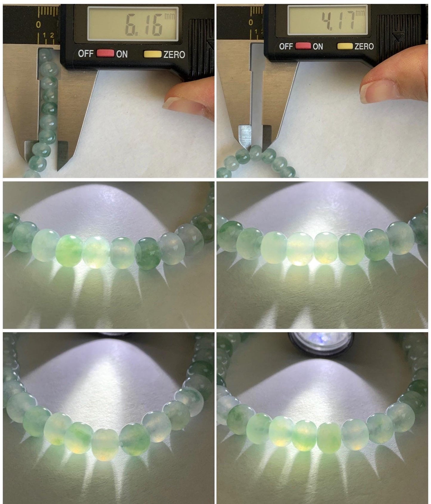 Natural Grade A Icy Highly Translucent Gelatinous Multicolored Jade Jadeite Drum Beads Beaded Bracelet 6" 11g 天然冰多宝翡翠鼓珠手串 DBG450A
