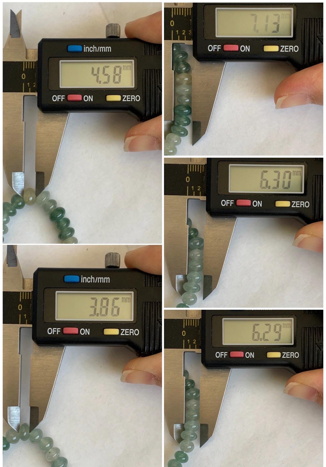 Natural Grade A Icy Translucent Gelatinous Light Green Jade Jadeite Drum Beads Beaded Bracelet 6.25" 14g 天然冰多宝翡翠鼓珠手串 LDB132
