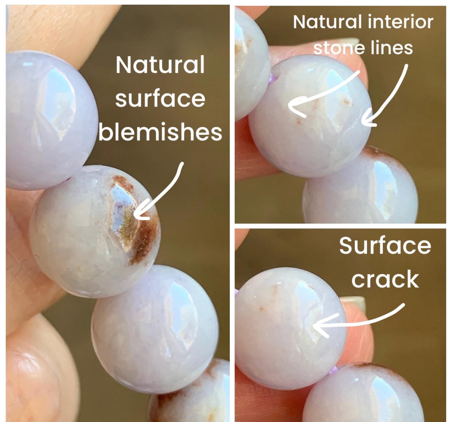 Natural Grade A Icy Translucent Pastel Purple Rust Marbled Jade Jadeite Large Beads Beaded Bracelet 12.8mm 7.5” 58g 天然宝紫飘红花翡翠大卡圆珠手串 ZPH330