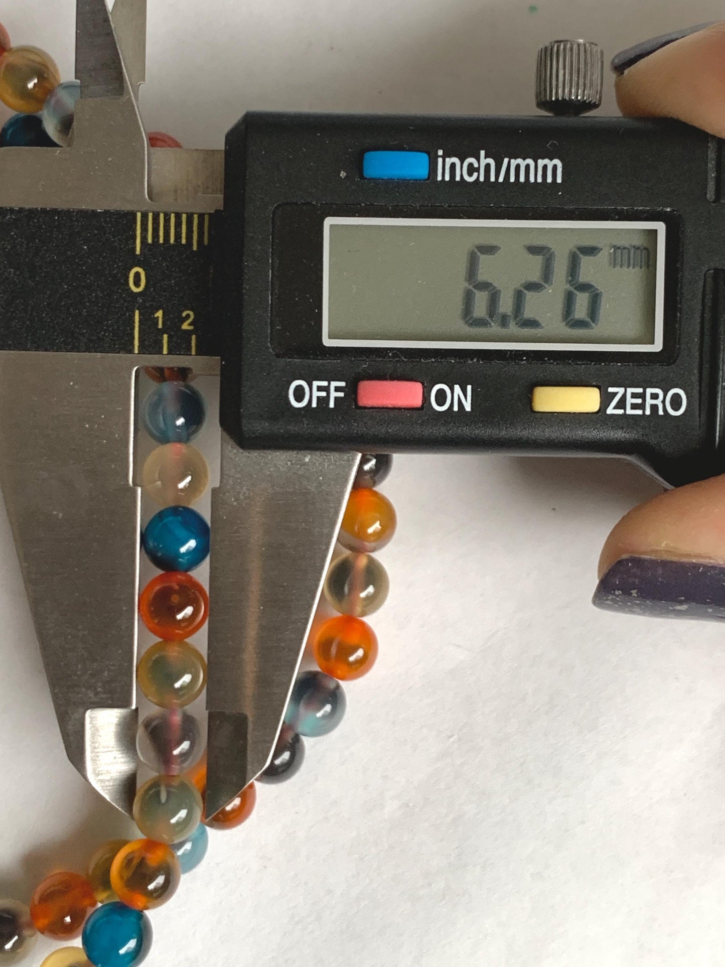 Certified Natural Multicolored Sugar Heart Candy Agate Beads Layered Beaded Bracelet 6mm 21” 28.87g 天然多宝糖心玛瑙圆珠手串 4110