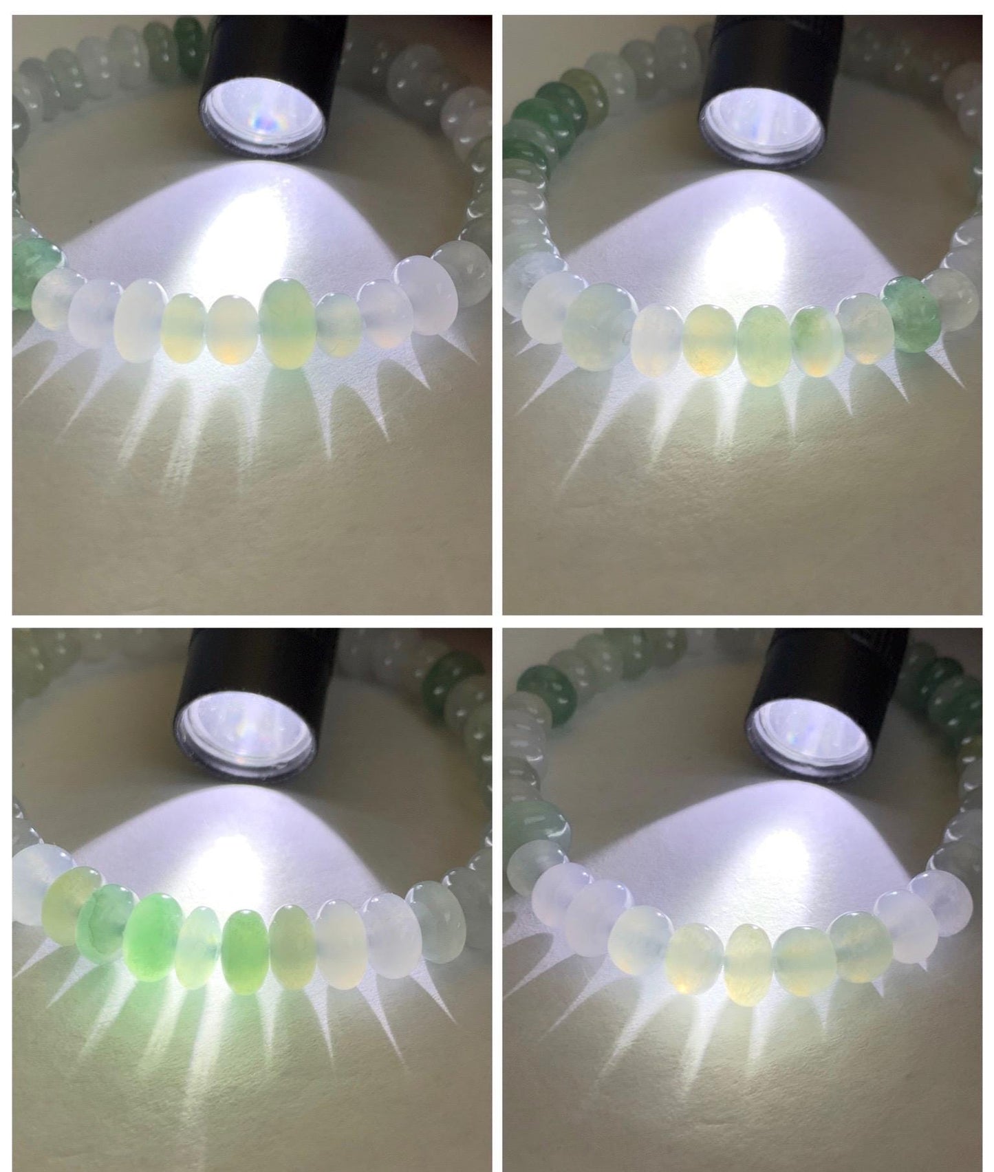 Natural Grade A Icy Highly Translucent Gelatinous Multicolored Jade Jadeite Drum Beads Beaded Bracelet 6.75” 18g 天然冰透浅多宝翡翠鼓珠手串 DBB538A