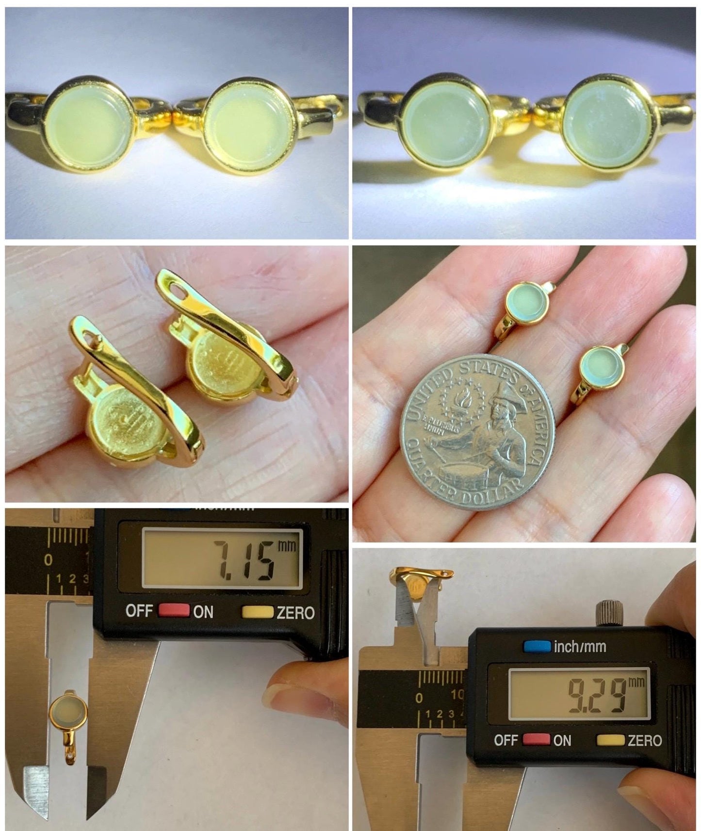 Natural Guatemalan Grade A Icy Translucent Pastel Teal Jade Jadeite Hoop Huggie Earrings Sterling Silver Gold Overlay 天然冰危淡晴底翡翠银镶耳包 QWL140