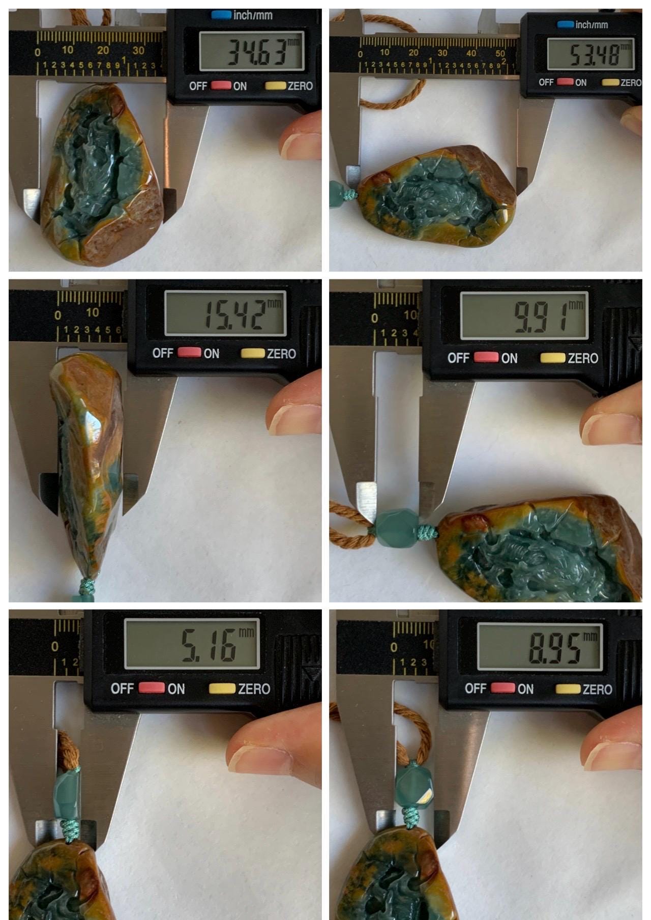 Natural Grade A Guatemalan Icy Dark Teal Blue Jade Jadeite with Brown Rind Carved Dragon Pendant Rope Necklace 26.5" 天然危蓝翡翠龙破石皮壳料吊坠PGL180H