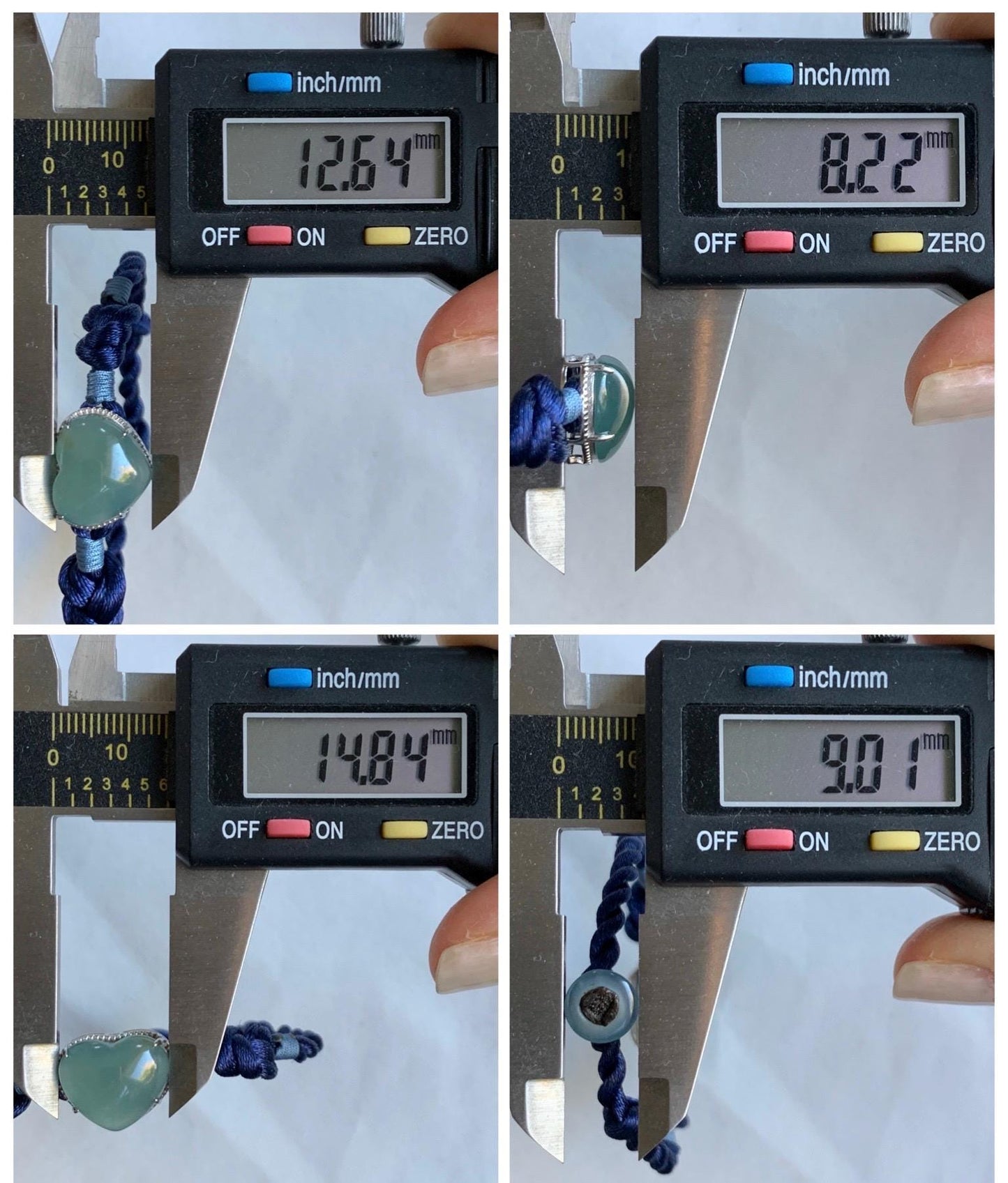 Natural Grade A Guatemalan Icy Highly Translucent Teal Blue Jadeite Heart Charm Rope Bracelet Sterling Silver 6” or 7" 天然冰危蓝翡翠爱心潘多拉手绳 PDH88