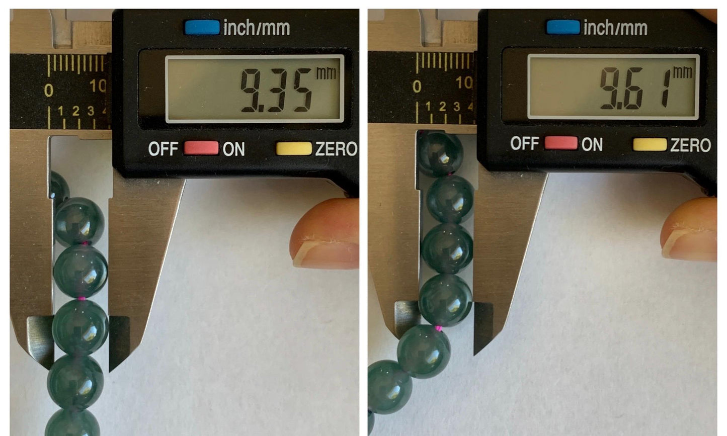 Natural Grade A Guatemalan Icy Highly Translucent Dark Teal Blue Jade Jadeite Beaded Bracelet Stretchy 9.3-9.6mm 7” 28g 天然冰危深蓝翡翠圆珠手串 WFS550