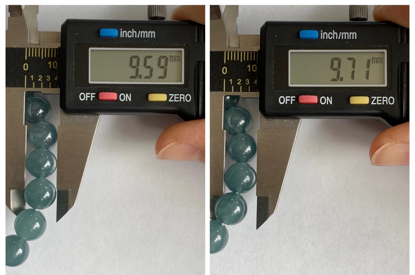 Natural Grade A Guatemalan Icy Translucent Dusty Blue Jade Jadeite Beaded Bracelet 9.6mm 7.25” 30g 天然冰胶危灰蓝翡翠手串 WZL275