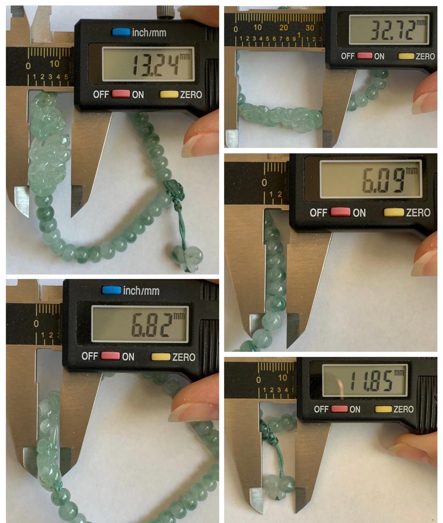 Natural Grade A Icy Highly Translucent Light Green Marbled Jade Jadeite Lotus Flower Drum Beads Beaded Bracelet 6.75" 天然冰胶飘花翡翠莲花鼓珠手串 MPL555