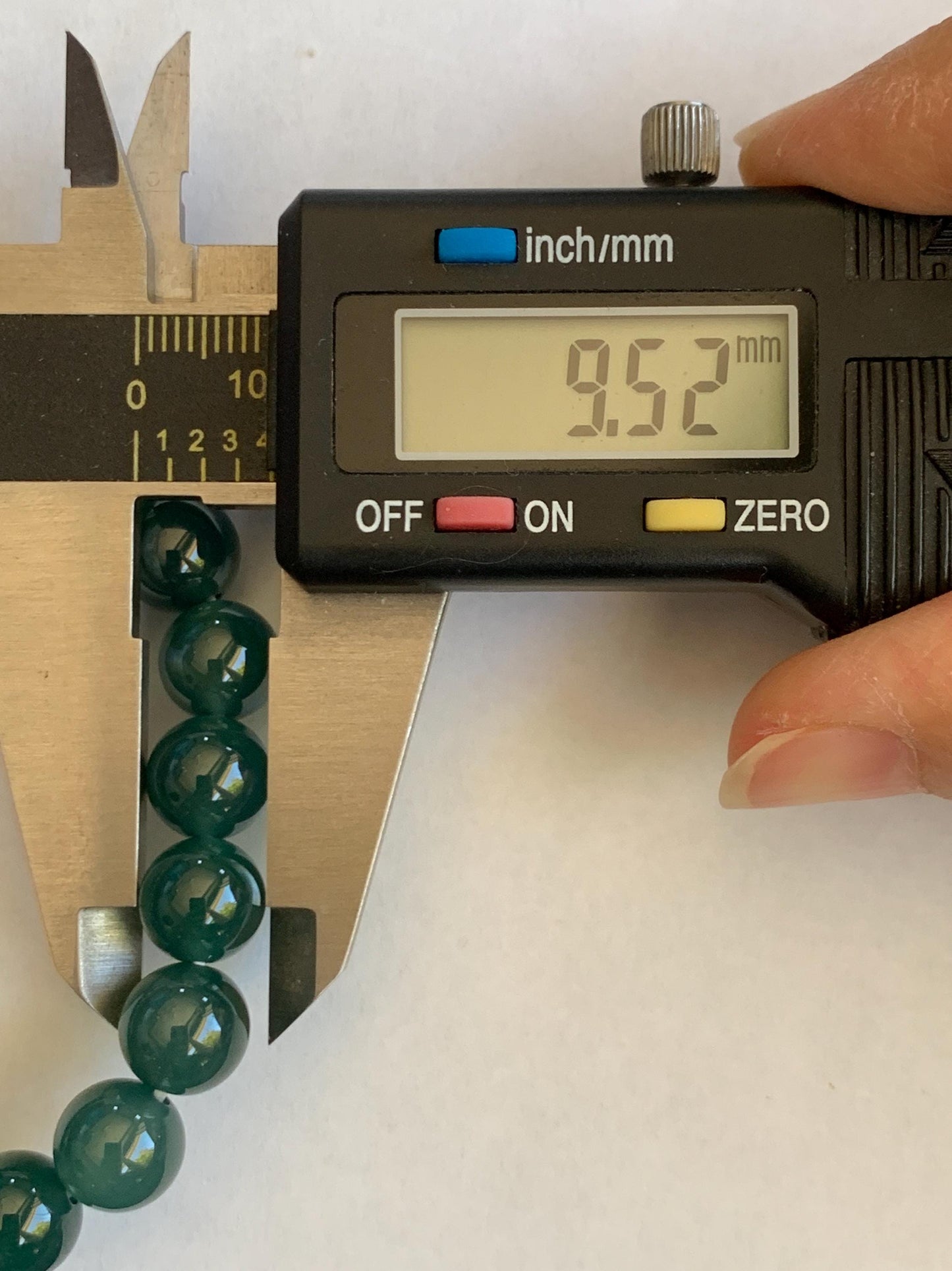 Natural Grade A Guatemalan Icy Translucent Dark Teal Green Jade Jadeite Beaded Bracelet Stretchy 9.5mm 7” 28g 天然冰危老种深蓝绿翡翠圆珠手串 WLZ550B