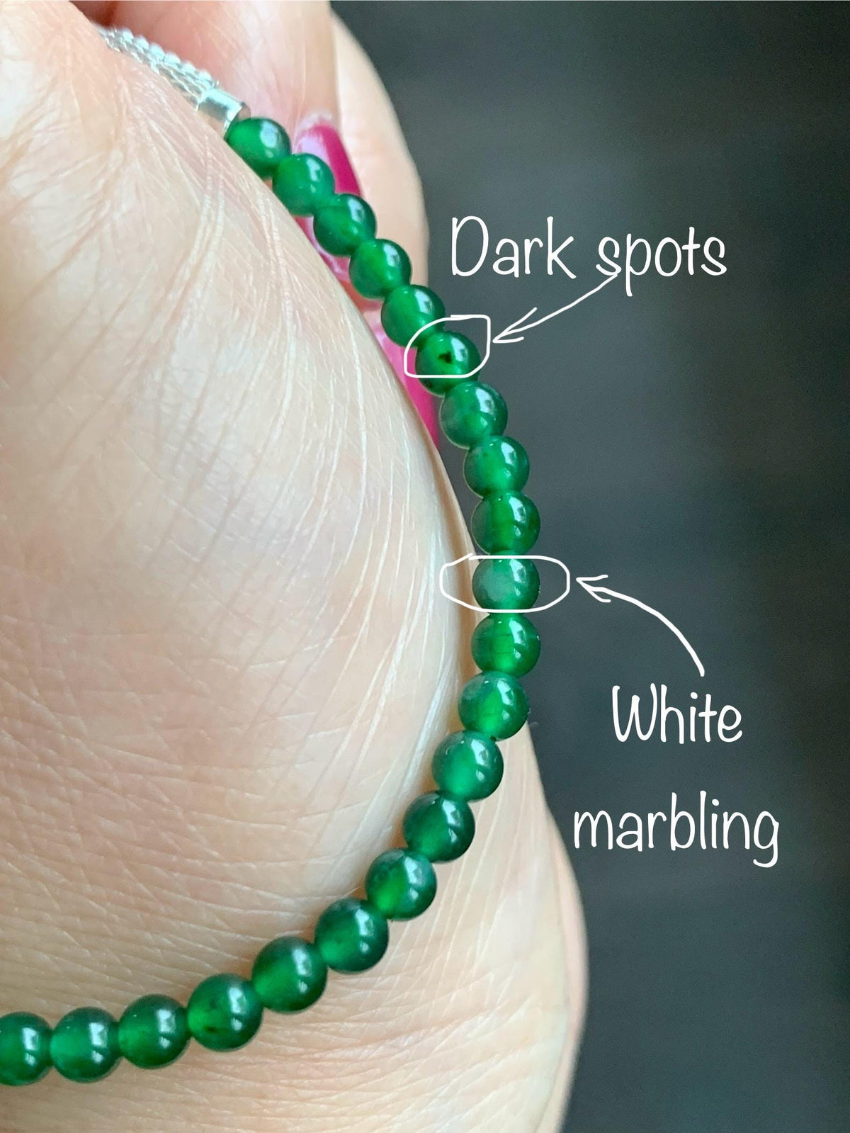 Natural Grade A Guatemalan Icy Translucent Vibrant Green Jade Jadeite Petite Beads Beaded Bracelet 7.5” 3.7mm 5g 天然冰危绿翡翠小卡圆珠手串 WLQ380C