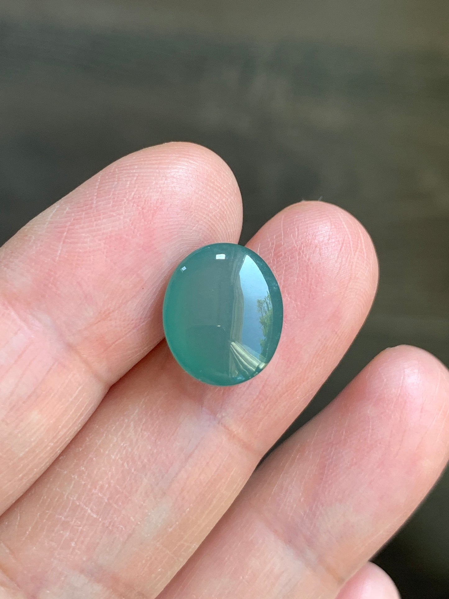 #7 - Natural Grade A Guatemalan Icy Light Green Jadeite Oval Cabochon Loose Stone