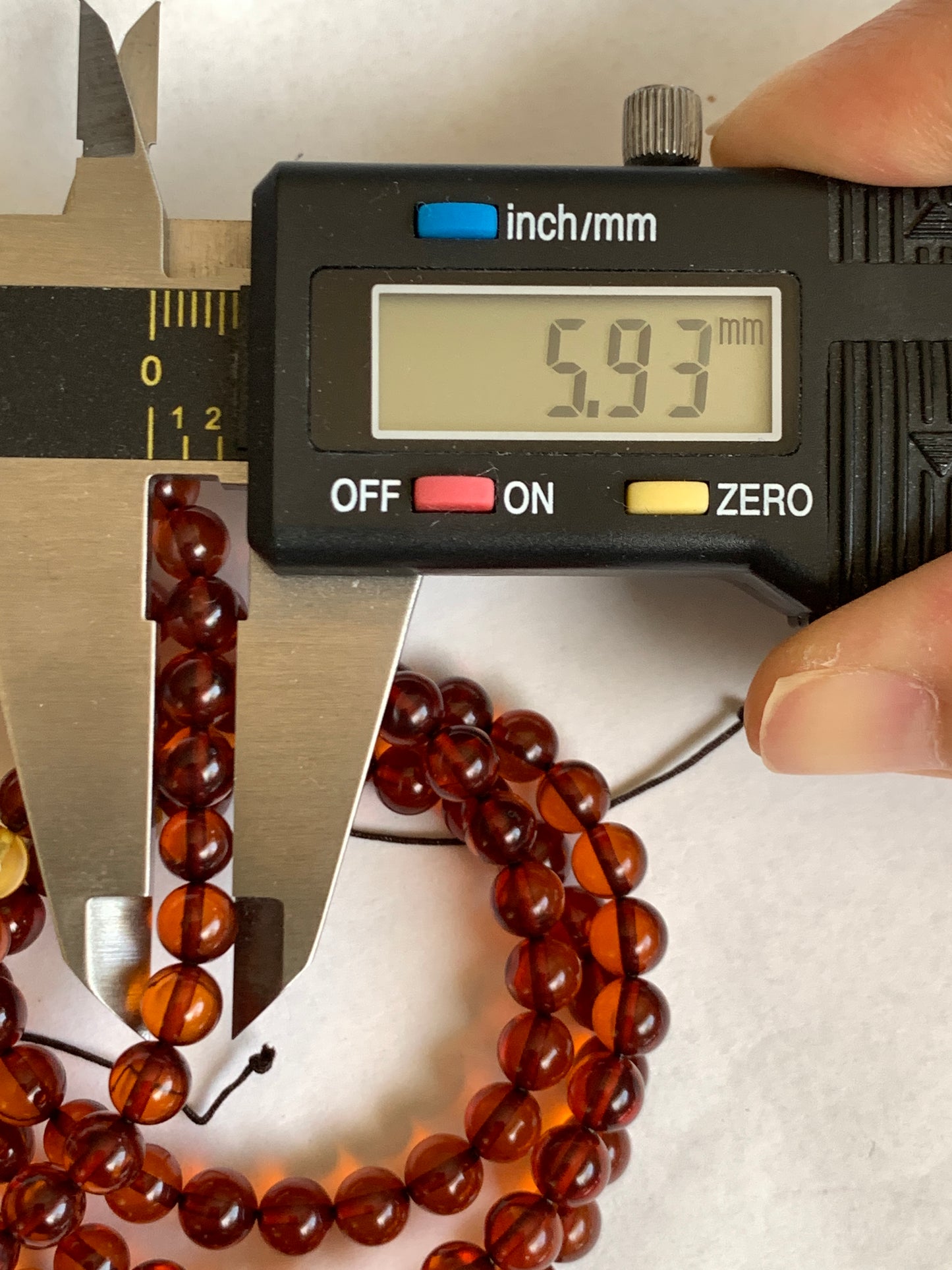 Certified Natural Amber Beads Long Strand Beaded Necklace 5.9-6mm 13g 24” 0870
