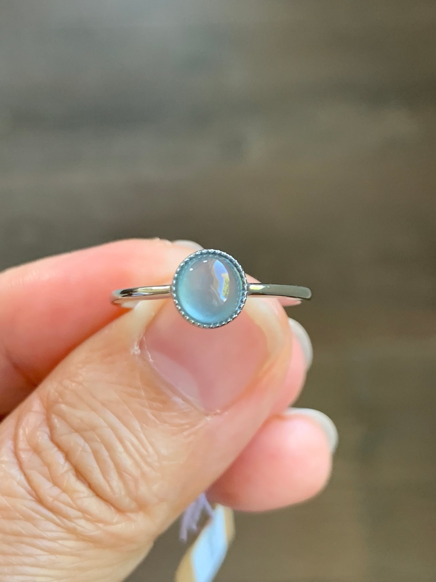 Certified Natural Guatemalan Premium Highly Translucent Icy Blue Jadeite Solitaire Ring 18K White Gold Size 7 天然冰危蓝水起光翡翠镶嵌戒指 1071