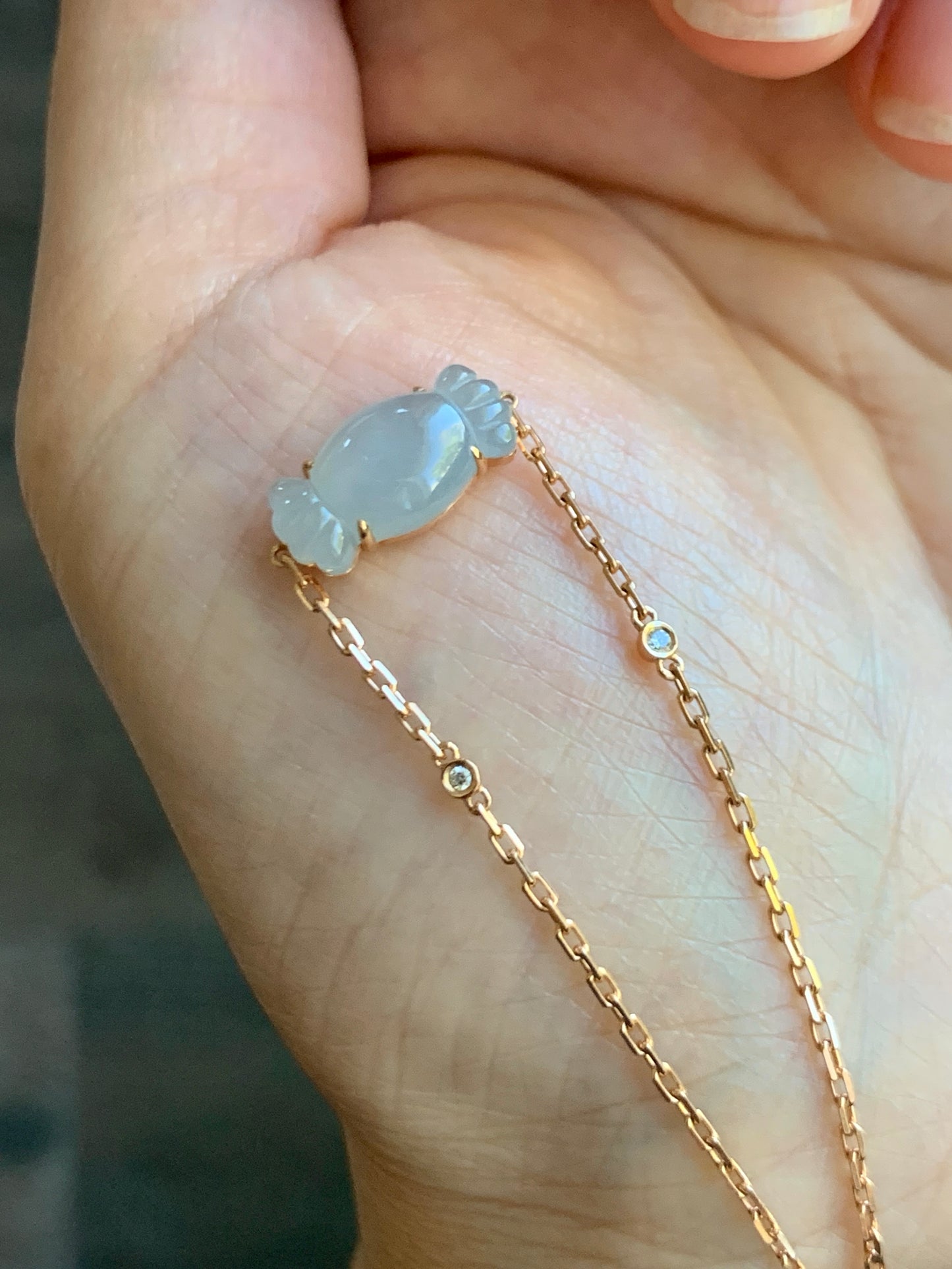 Certified Natural Grade A Icy Translucent Pastel Purple Jade Jadeite Candy Bracelet 18K Rose Gold Diamonds 6.25-7.25" 天然冰胶淡紫翡翠钻石镶嵌手链