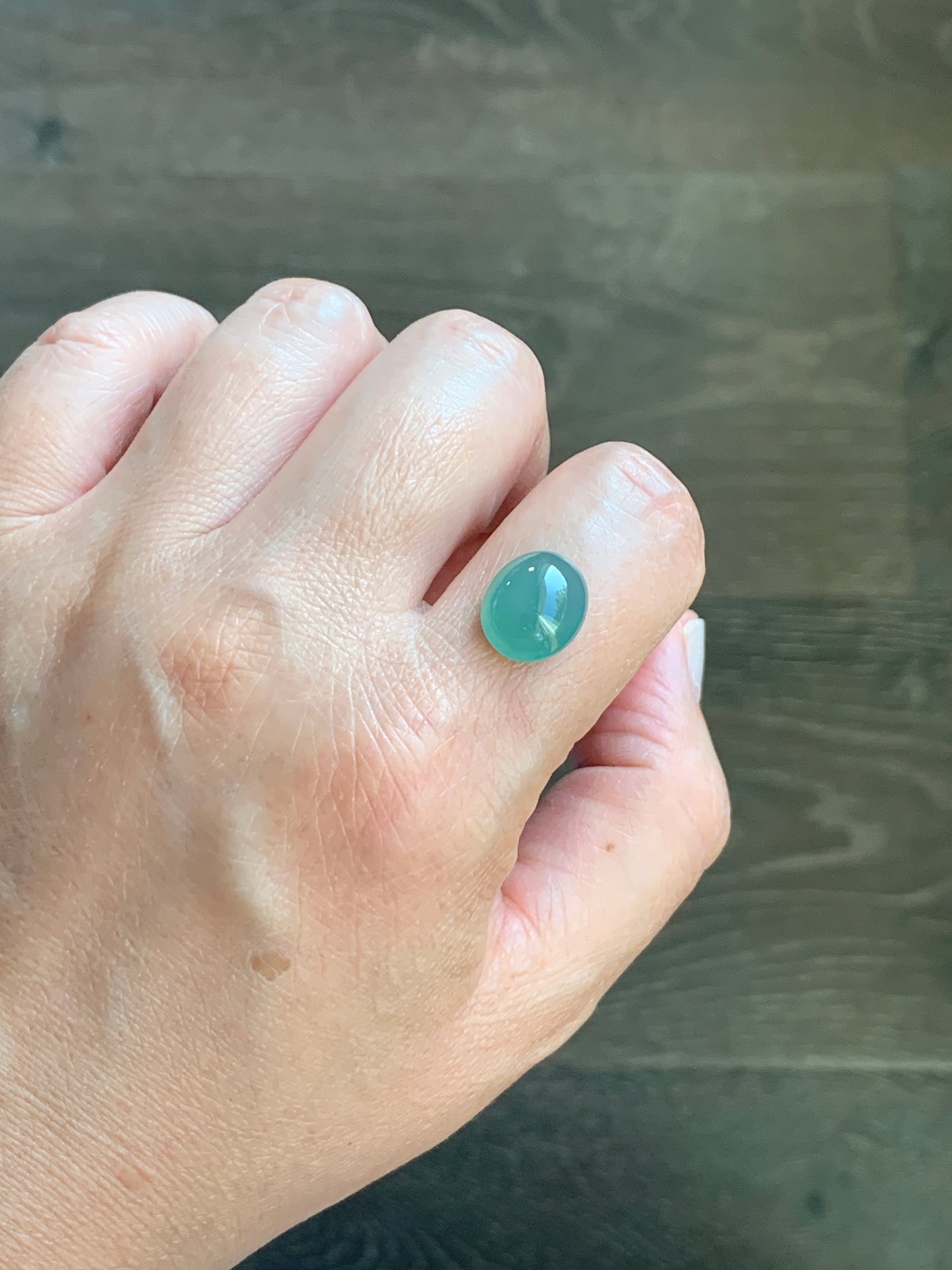 #7 - Natural Grade A Guatemalan Icy Light Green Jadeite Oval Cabochon Loose Stone