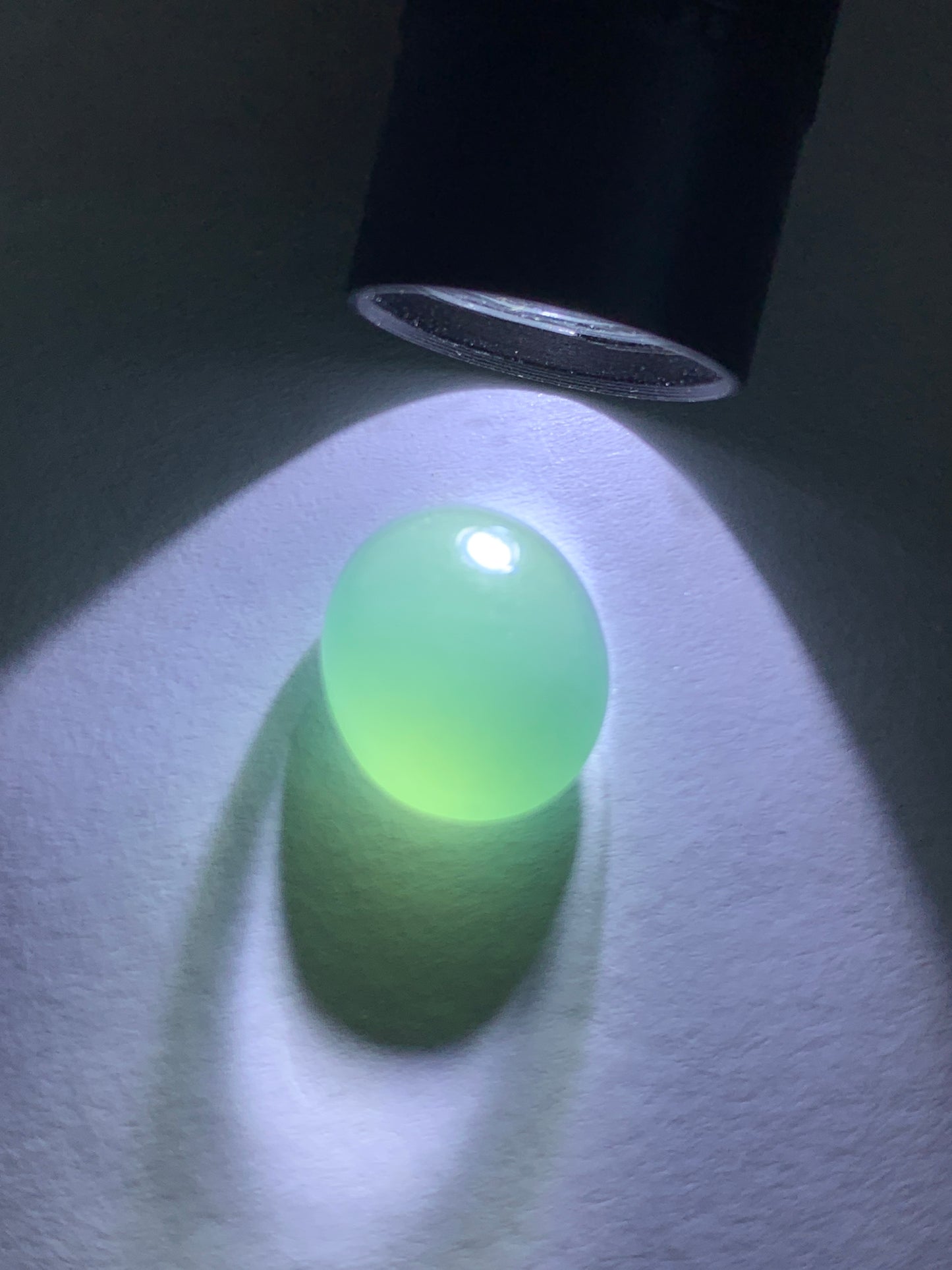 #7 - Natural Grade A Guatemalan Icy Light Green Jadeite Oval Cabochon Loose Stone