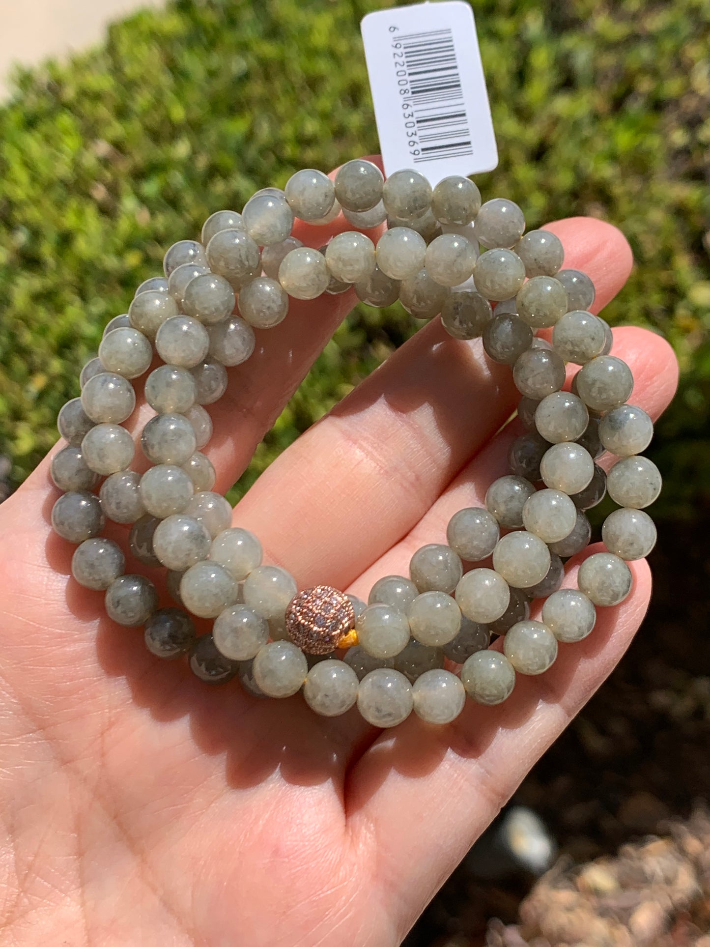 Natural Grade A Jade Jadeite Beaded Necklace Light Wuji Icy highly translucent gelatinous 6.3mm 25.5" 天然冰胶浅乌鸡翡翠圆珠长串 MWJ550