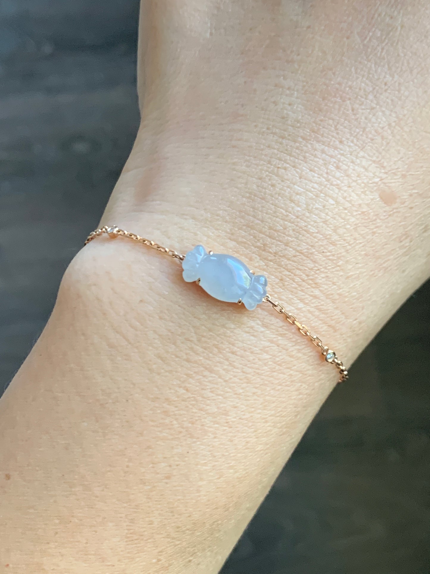 Certified Natural Grade A Icy Translucent Pastel Purple Jade Jadeite Candy Bracelet 18K Rose Gold Diamonds 6.25-7.25" 天然冰胶淡紫翡翠钻石镶嵌手链