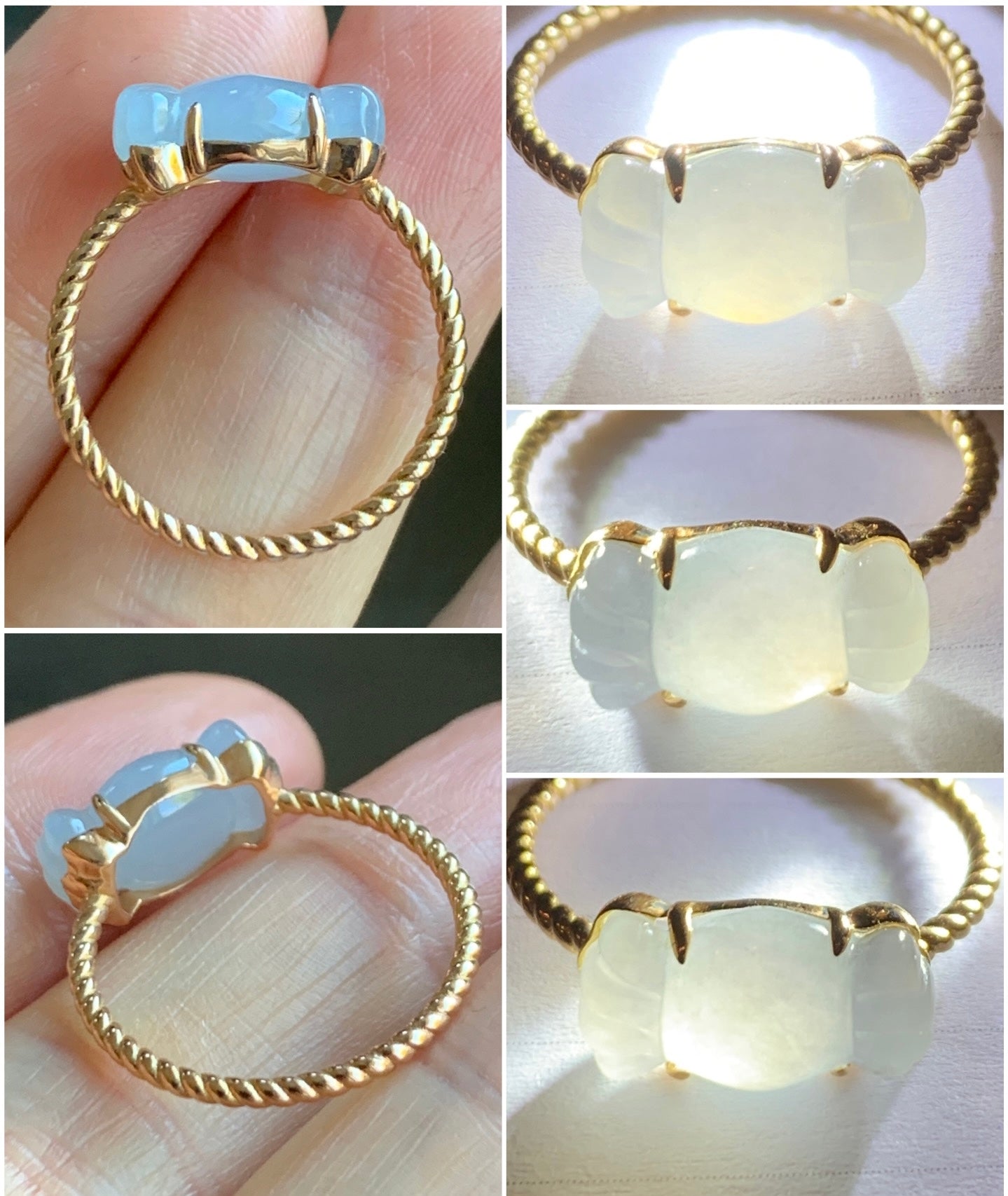Certified Natural Grade A Icy Translucent Gelatinous Light Purple Jadeite Candy Ring 18K Rose Gold Sz 7.5 US 2.29g 天然冰胶淡紫翡翠糖果玫瑰金镶嵌戒指 8458