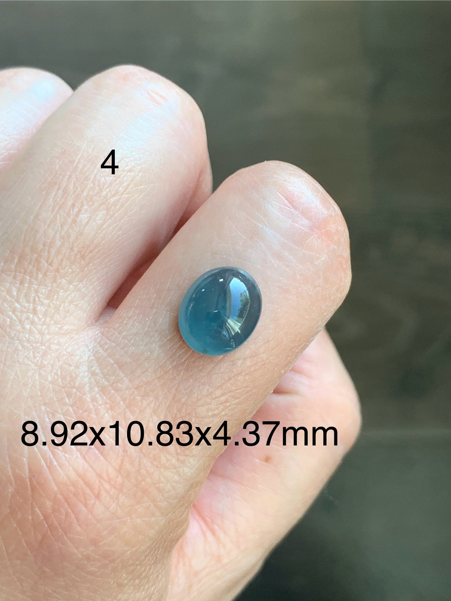 #4 - Natural Grade A Guatemalan Icy Blue Jade Jadeite Oval Cabochon Loose Stone