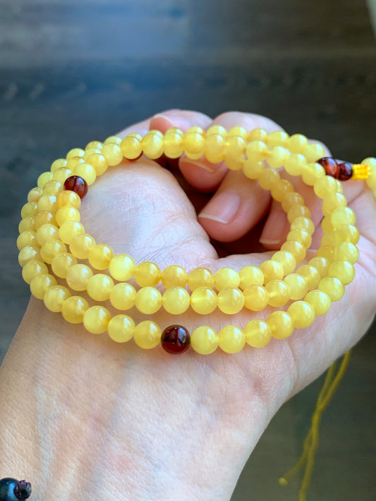 Certified Natural Amber Beads Long Strand Beaded Necklace 5.3mm 10.21g 22” 0871