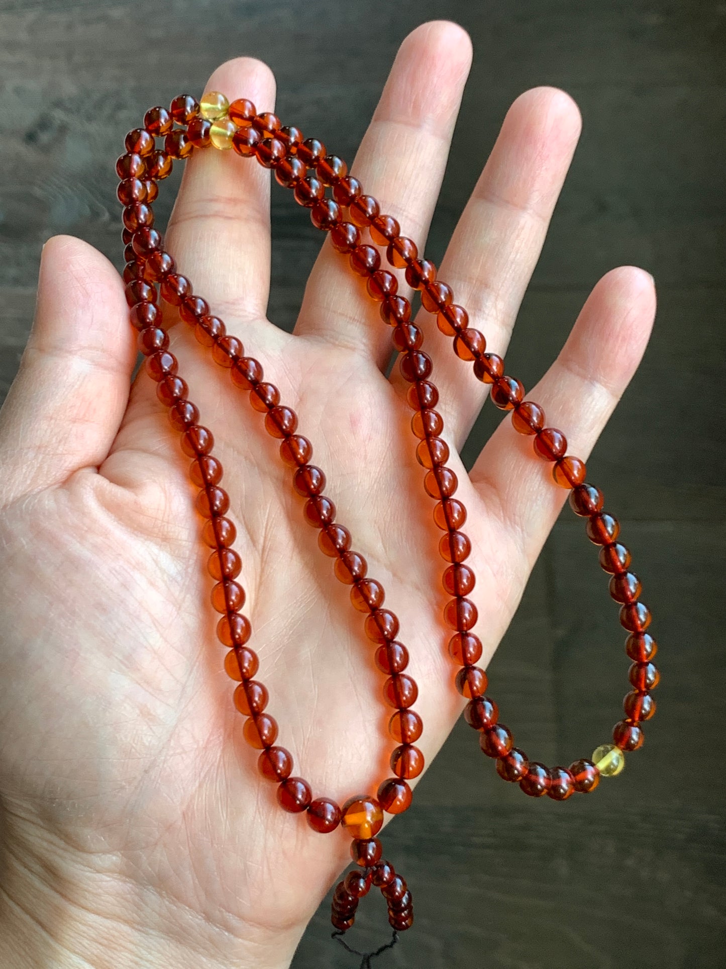 Certified Natural Amber Beads Long Strand Beaded Necklace 5.9-6mm 13g 24” 0870