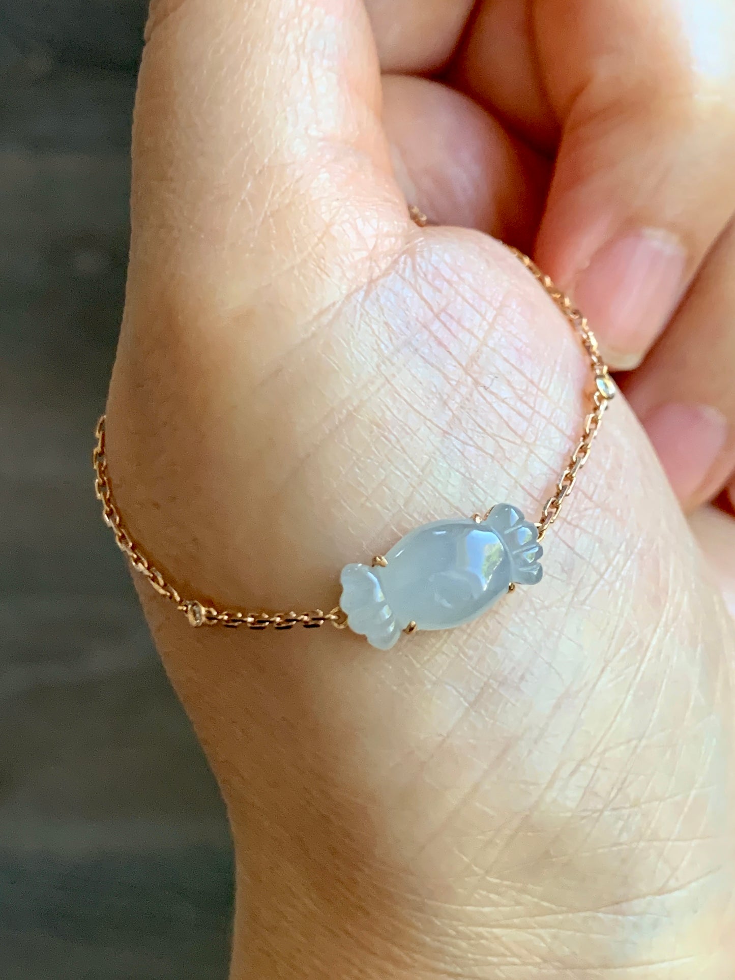 Certified Natural Grade A Icy Translucent Pastel Purple Jade Jadeite Candy Bracelet 18K Rose Gold Diamonds 6.25-7.25" 天然冰胶淡紫翡翠钻石镶嵌手链