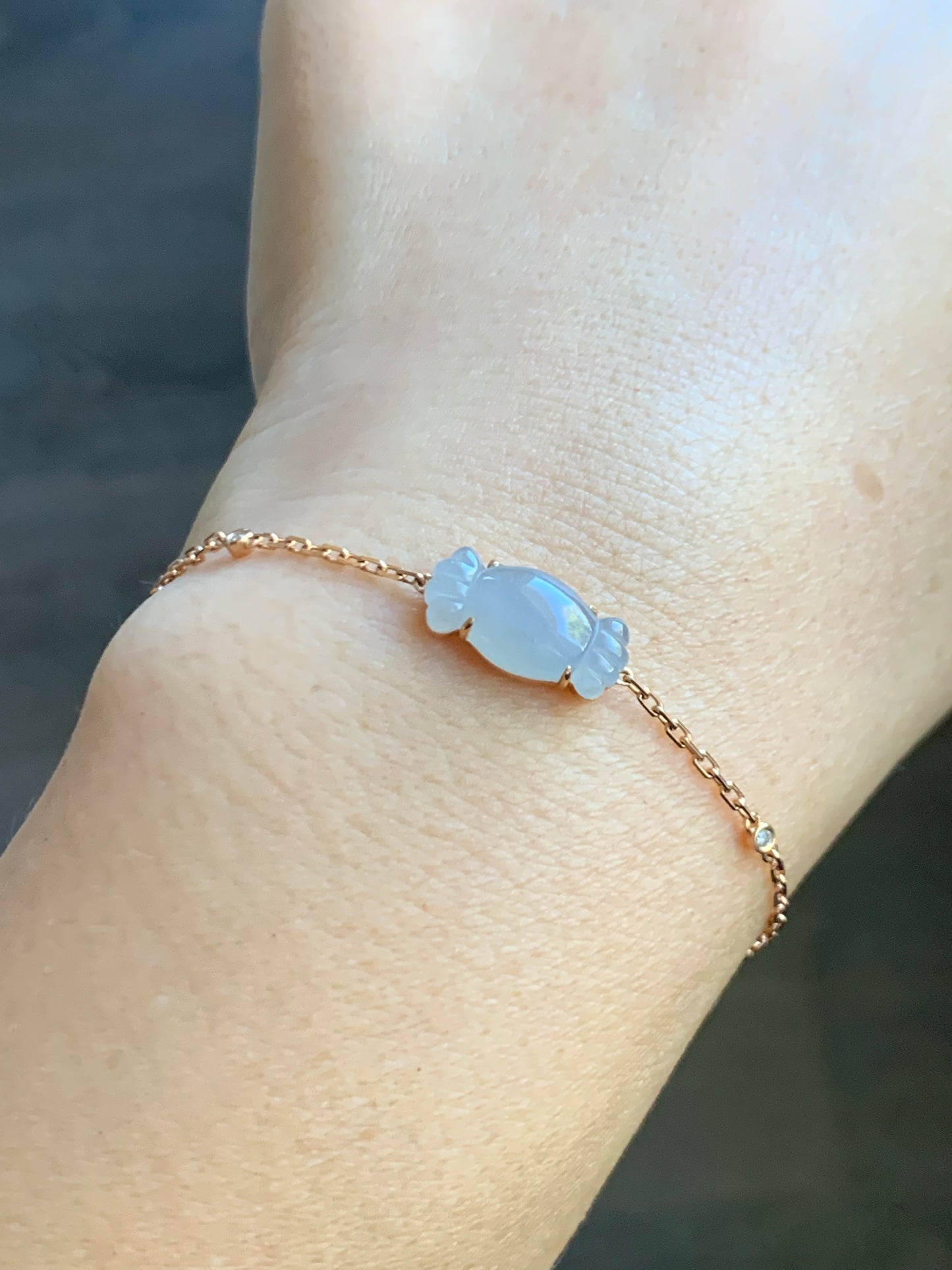 Certified Natural Grade A Icy Translucent Pastel Purple Jade Jadeite Candy Bracelet 18K Rose Gold Diamonds 6.25-7.25" 天然冰胶淡紫翡翠钻石镶嵌手链