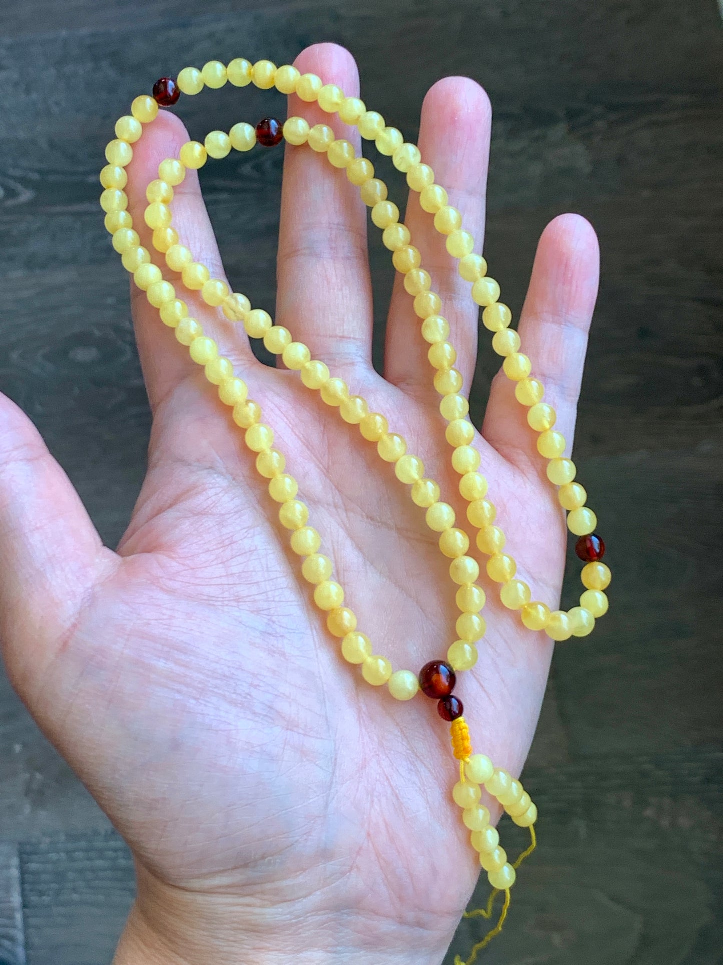 Certified Natural Amber Beads Long Strand Beaded Necklace 5.3mm 10.21g 22” 0871
