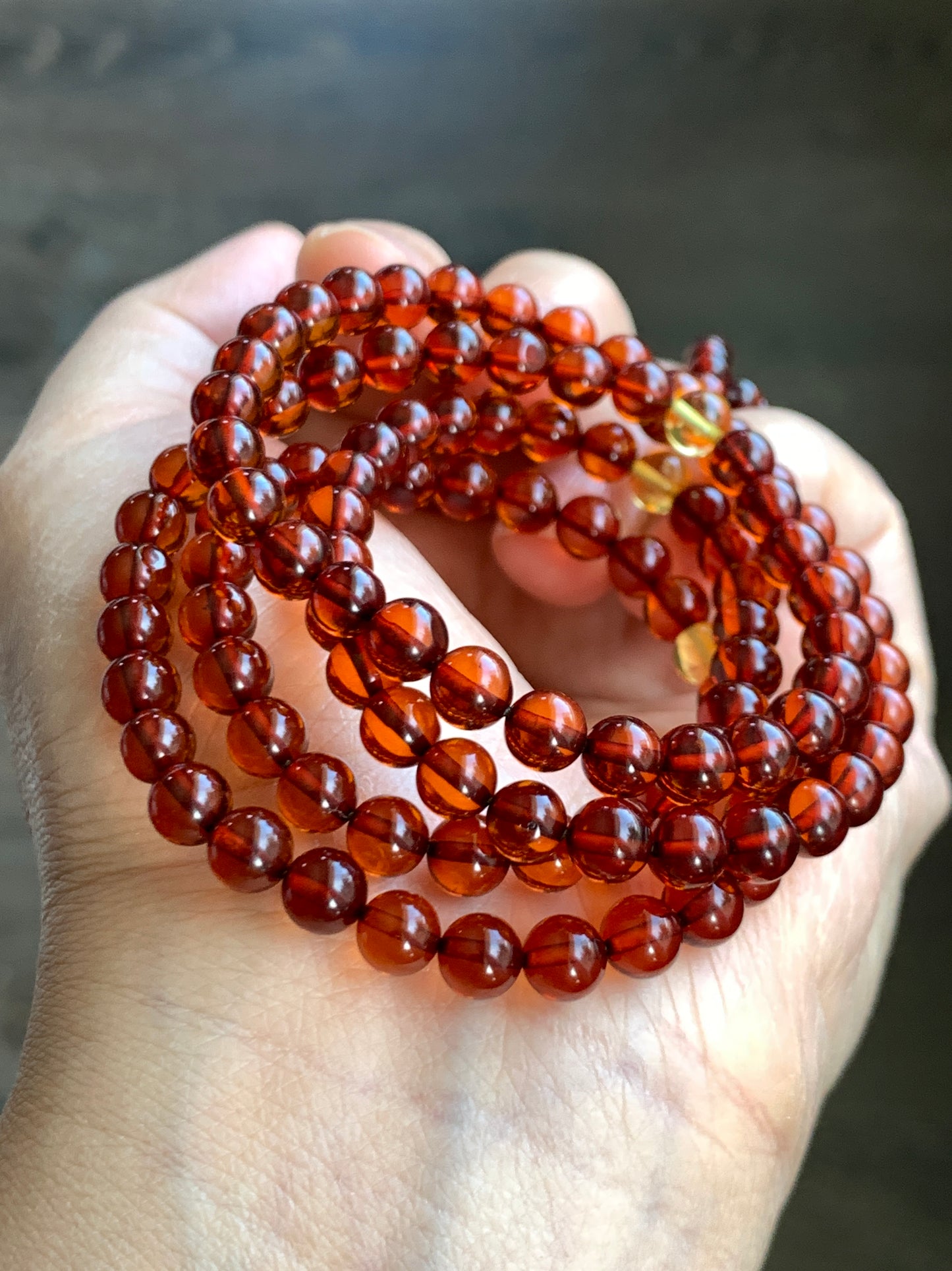 Certified Natural Amber Beads Long Strand Beaded Necklace 5.9-6mm 13g 24” 0870