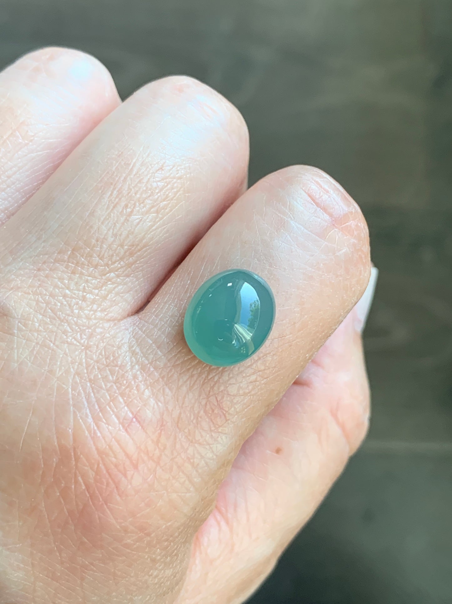 #7 - Natural Grade A Guatemalan Icy Light Green Jadeite Oval Cabochon Loose Stone