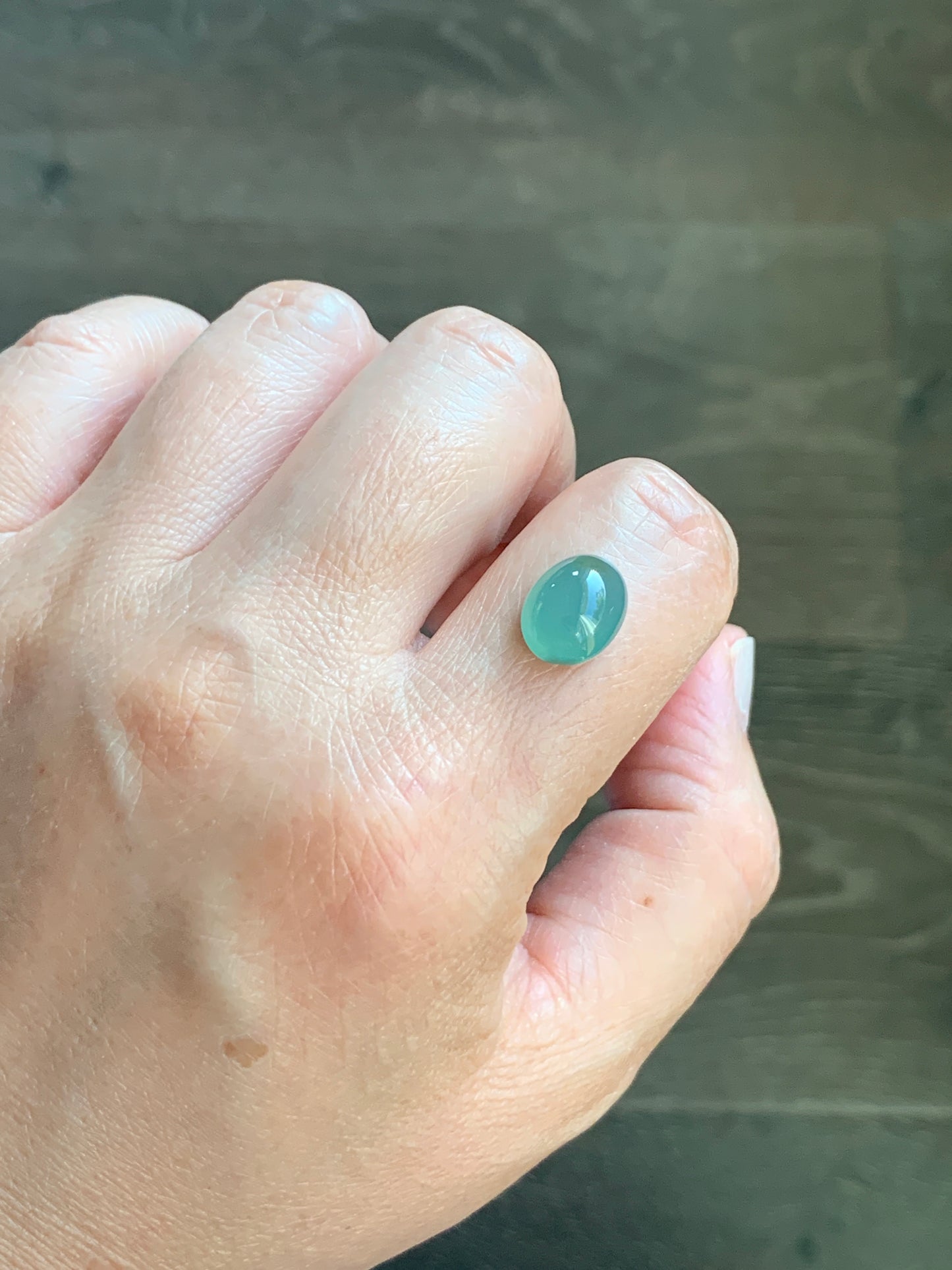 #8 - Natural Grade A Guatemalan Icy Light Green Jadeite Oval Cabochon Loose Stone