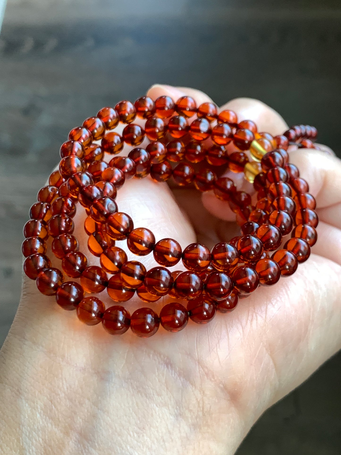 Certified Natural Amber Beads Long Strand Beaded Necklace 5.9-6mm 13g 24” 0870