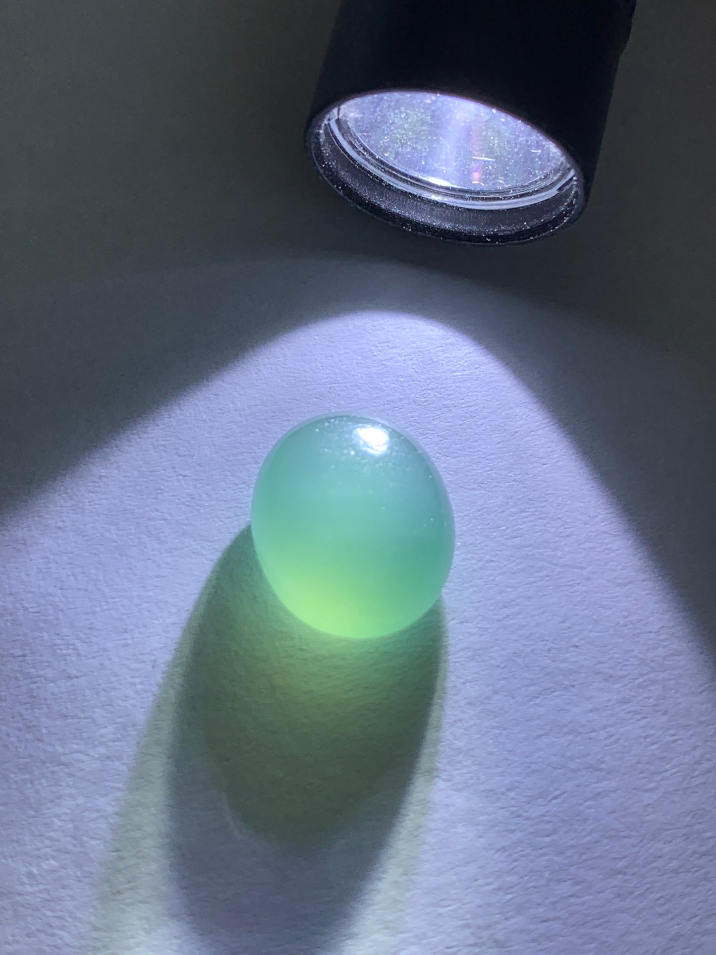 #7 - Natural Grade A Guatemalan Icy Light Green Jadeite Oval Cabochon Loose Stone