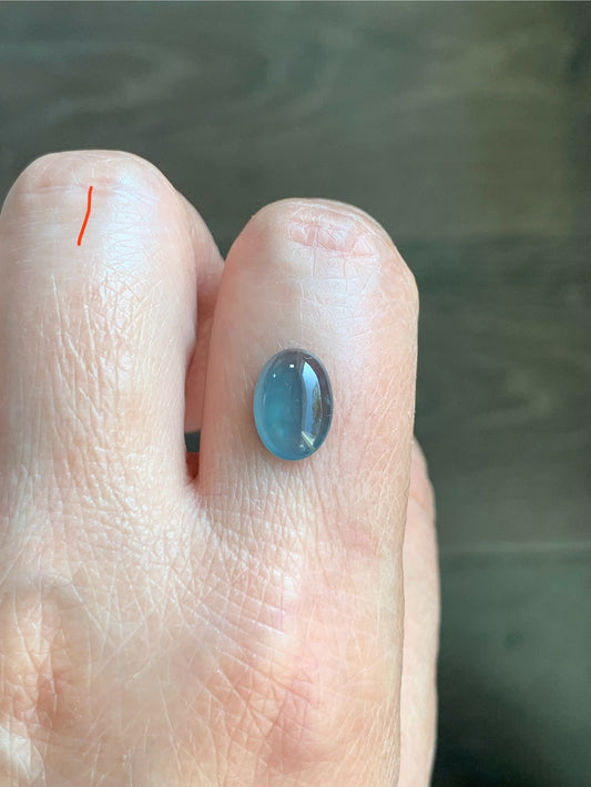#1 - Natural Grade A Guatemalan Icy Blue Jade Jadeite Oval Cabochon Loose Stone