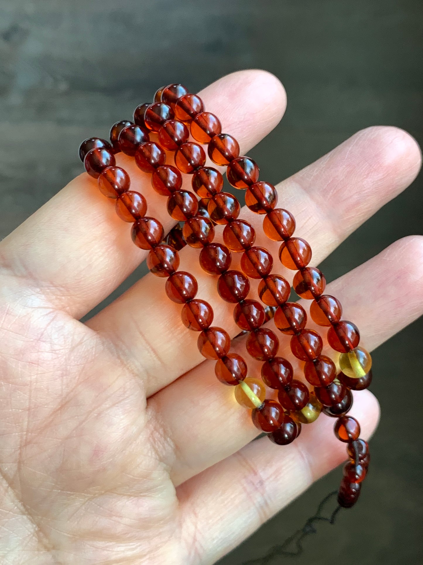 Certified Natural Amber Beads Long Strand Beaded Necklace 5.9-6mm 13g 24” 0870