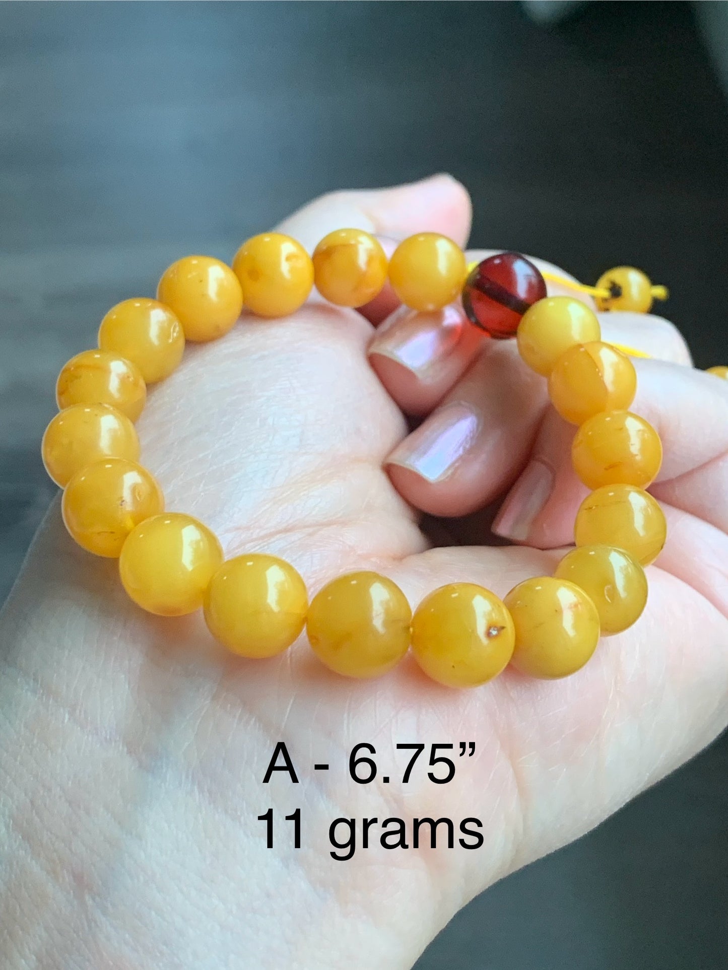 Natural Untreated Old Beewax Amber Beaded Bracelet