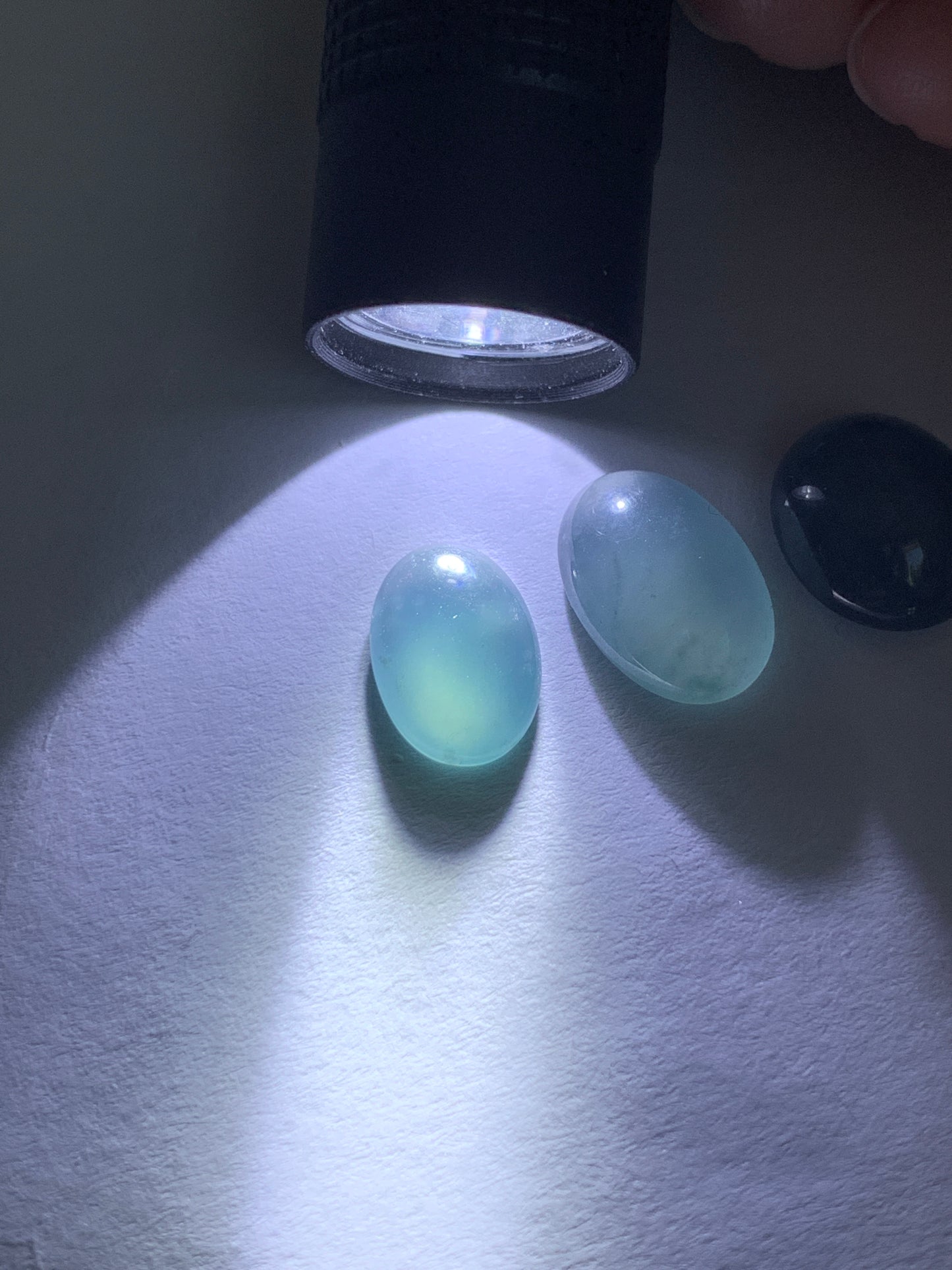 #1 - Natural Grade A Guatemalan Icy Blue Jade Jadeite Oval Cabochon Loose Stone