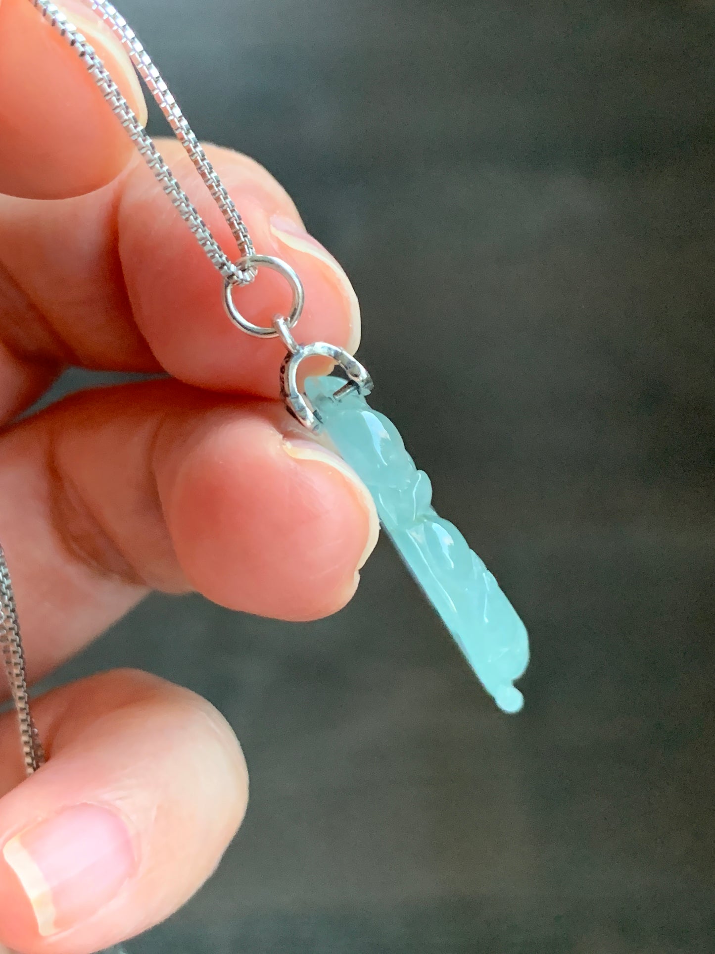 Certified Natural  Premium Icy Light Green Jadeite Lotus Flower Goldfish Ping An Kou Donut Pendant Sterling Silver 天然冰胶起光晴底翡翠莲花鱼吊坠