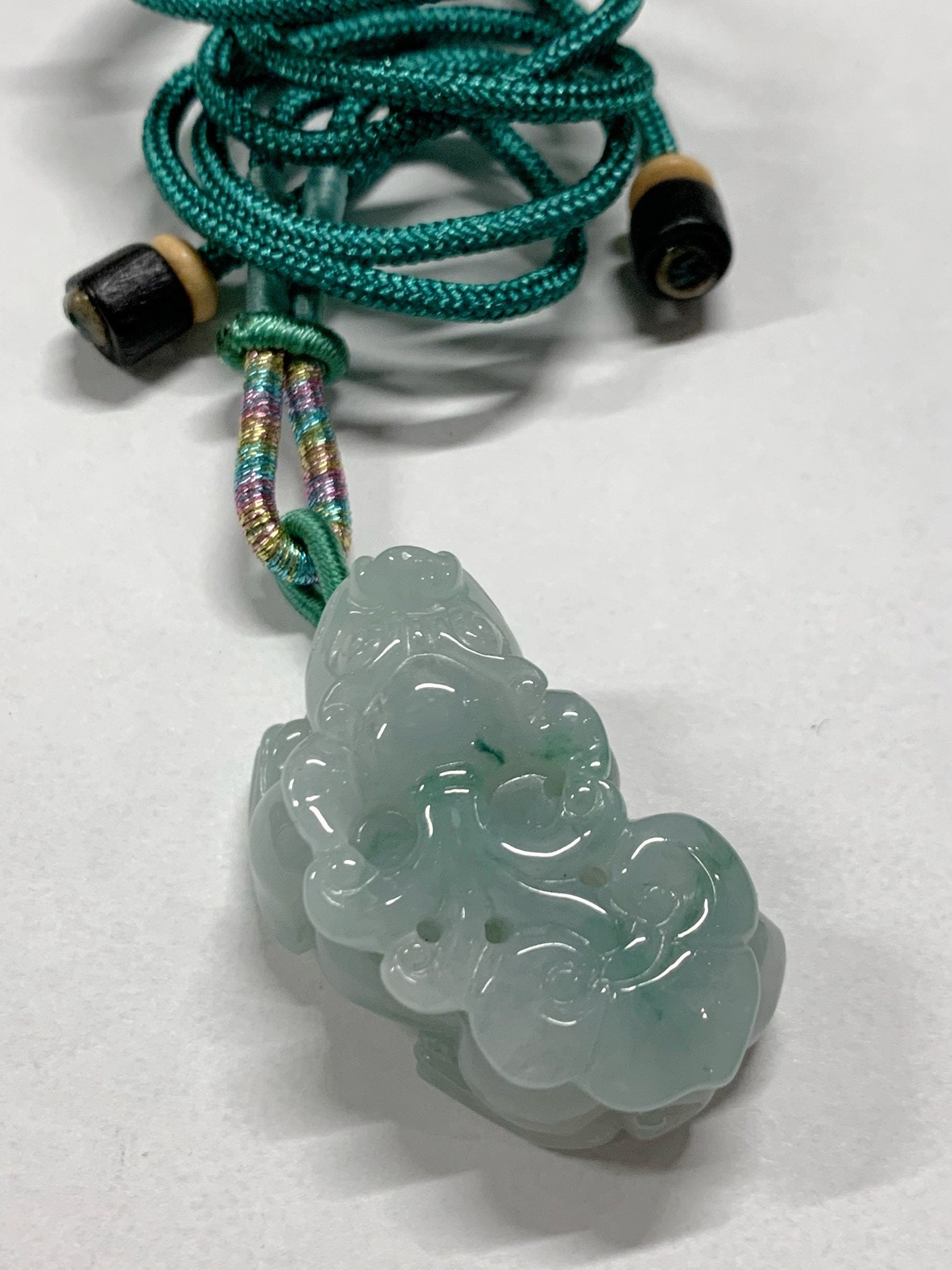 Huge Premium Burmese A Grade Jadeite Green Marbling Pixiu Pendant 精工玛瑙底飘绿貔貅吊坠