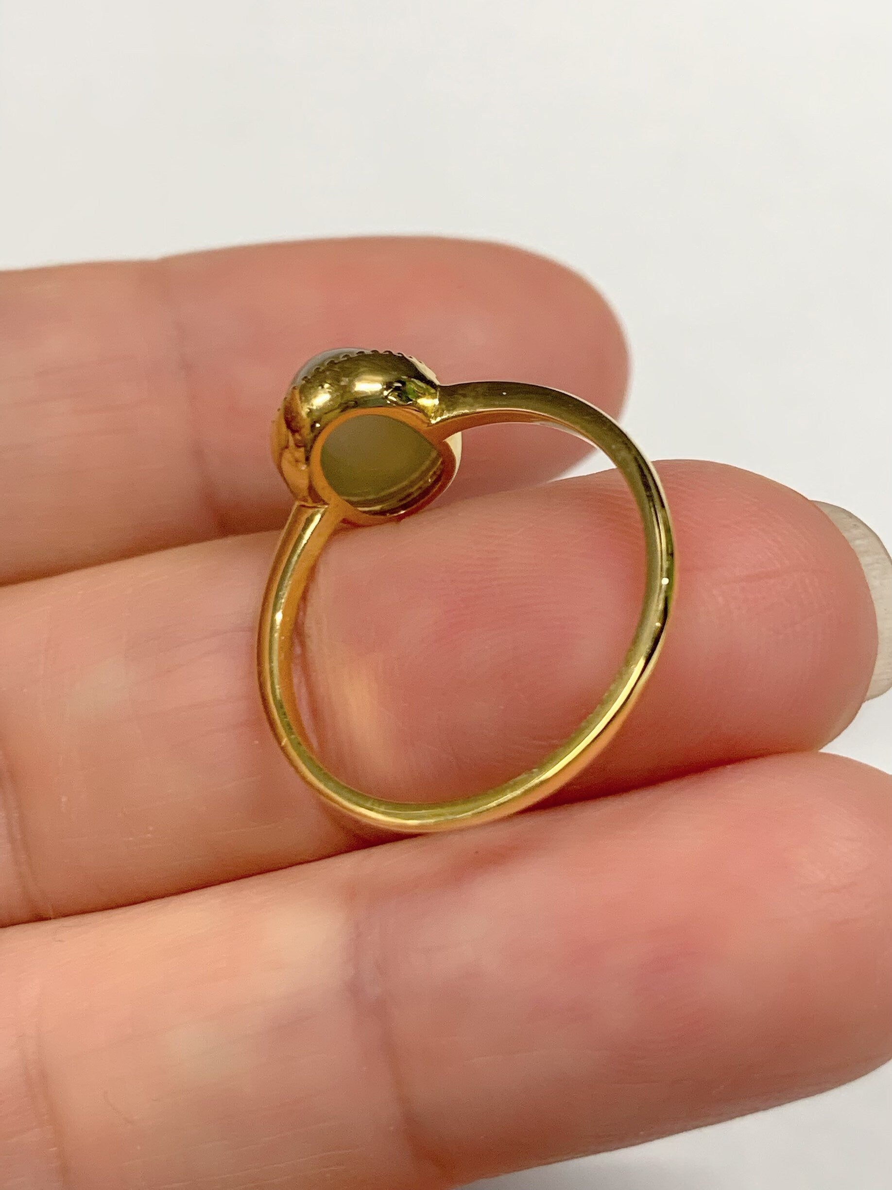 Certified Natural Burmese Grade A Icy Translucent Yellow Jadeite Oval Solitaire Ring 18K Yellow Gold Sz 7 天然缅甸冰黄翡翠镶嵌戒指