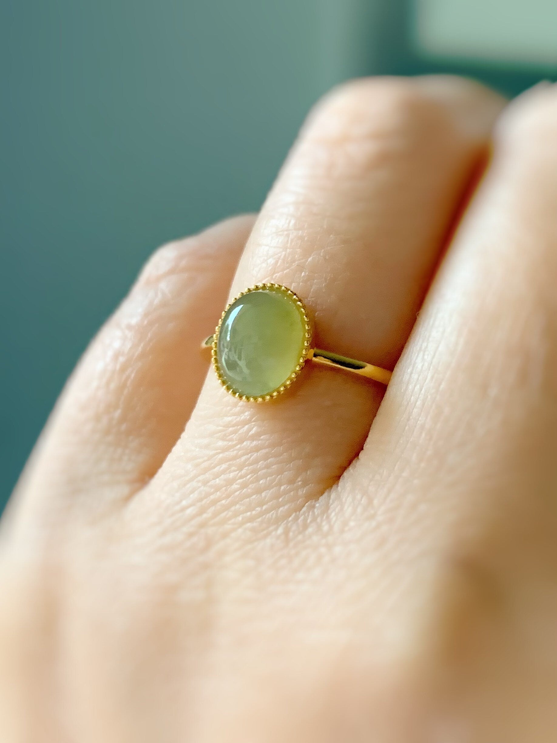 Certified Natural Burmese Grade A Icy Translucent Yellow Jadeite Oval Solitaire Ring 18K Yellow Gold Sz 7 天然缅甸冰黄翡翠镶嵌戒指