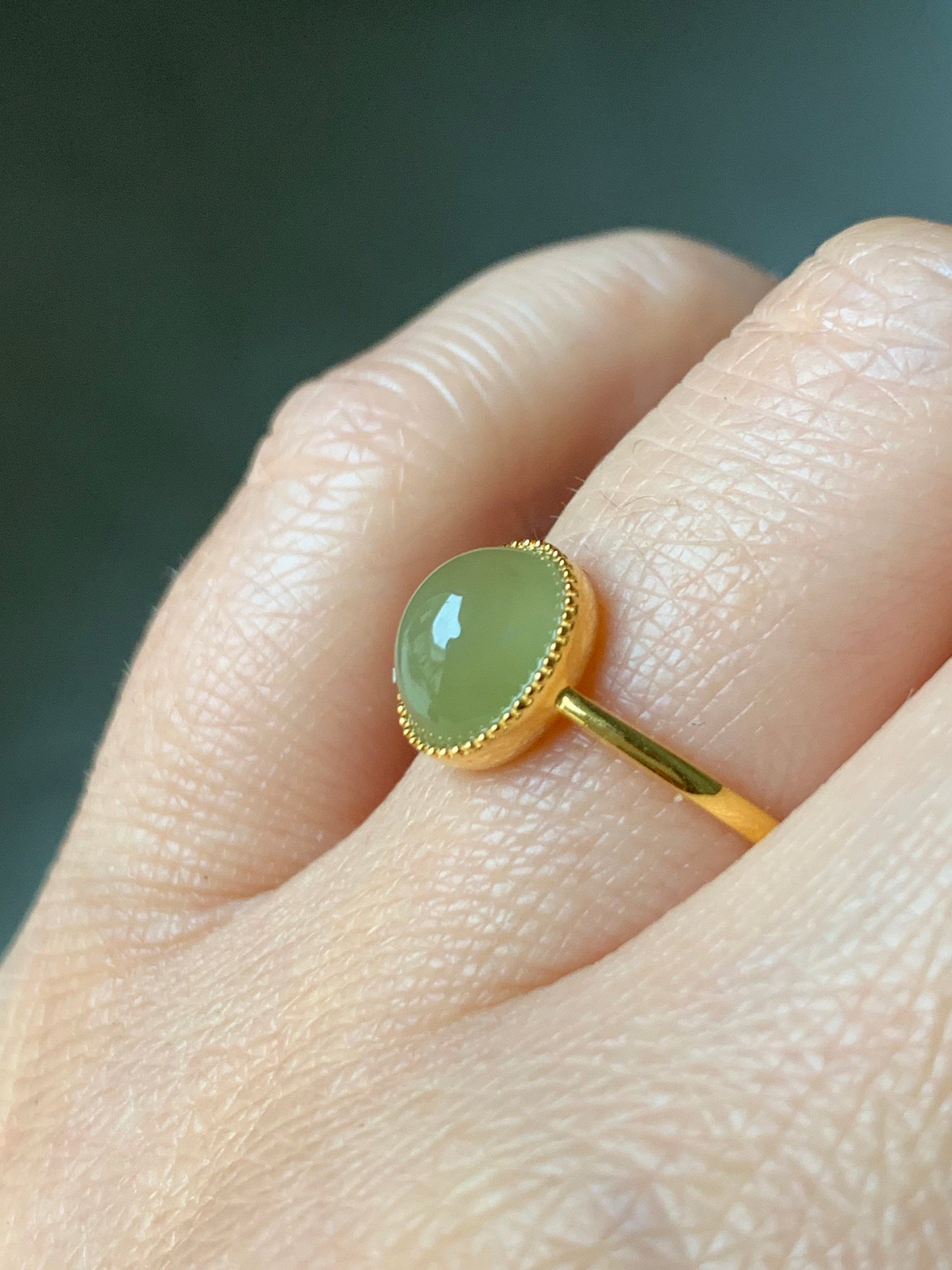 Certified Natural Burmese Grade A Icy Translucent Yellow Jadeite Oval Solitaire Ring 18K Yellow Gold Sz 7 天然缅甸冰黄翡翠镶嵌戒指
