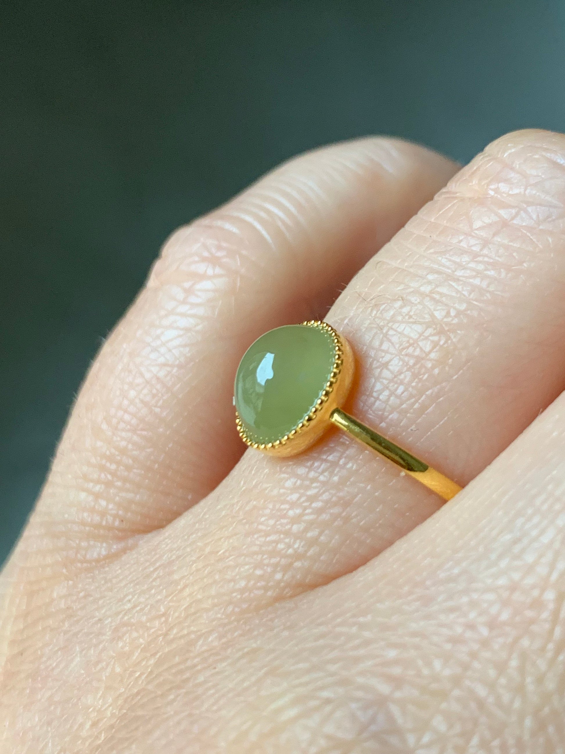 Certified Natural Burmese Grade A Icy Translucent Yellow Jadeite Oval Solitaire Ring 18K Yellow Gold Sz 7 天然缅甸冰黄翡翠镶嵌戒指