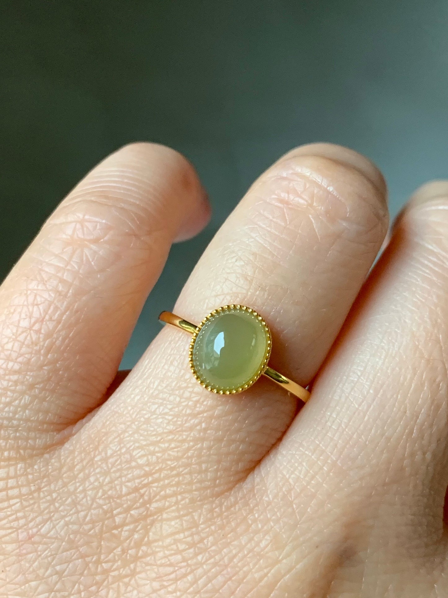 Certified Natural Burmese Grade A Icy Translucent Yellow Jadeite Oval Solitaire Ring 18K Yellow Gold Sz 7 天然缅甸冰黄翡翠镶嵌戒指