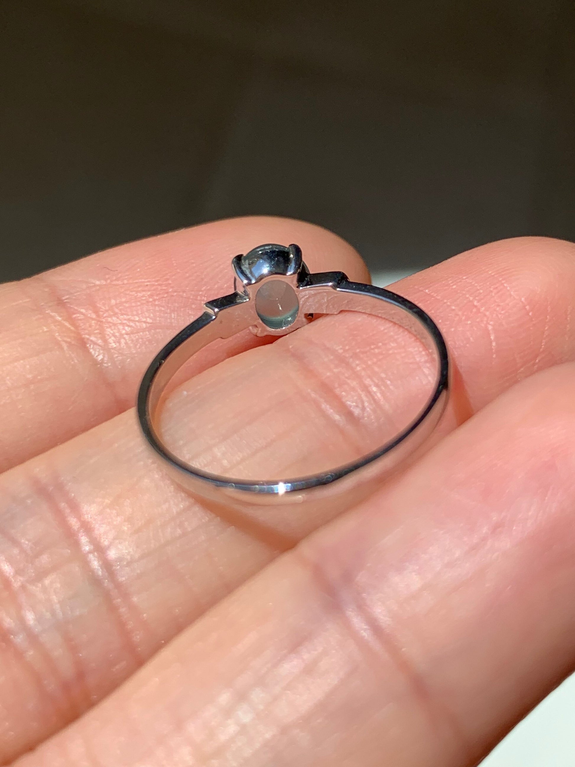 Certified Natural Guatemalan Premium Highly Translucent Blue Jadeite Ring with genuine Diamonds 18K White Gold Sz 7 天然危地马拉正高冰蓝水翡翠钻石镶嵌戒指