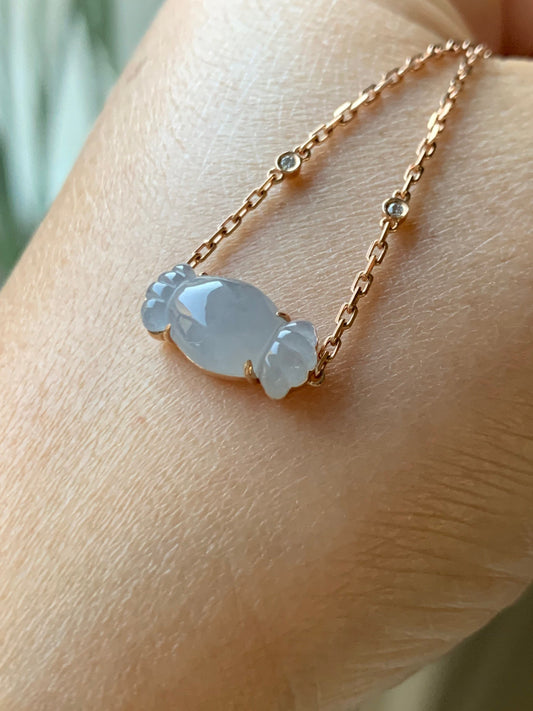 Certified Natural Burmese Premium Light Purple Jadeite Candy Bracelet 18K Rose Gold & Diamonds 6.25-7.25” 天然缅甸冰胶淡紫翡翠钻石镶嵌手链