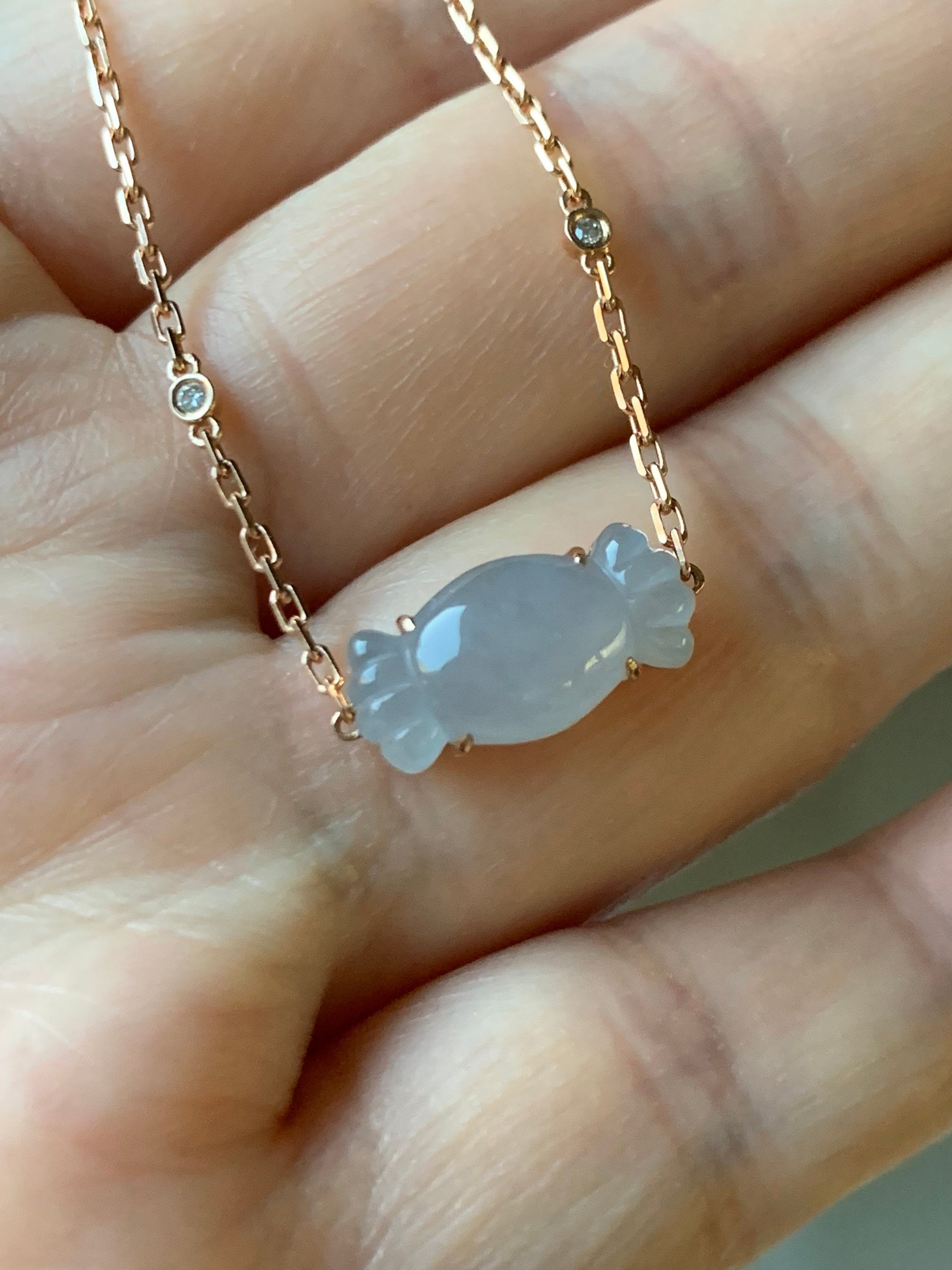 Certified Natural Burmese Premium Light Purple Jadeite Candy Bracelet 18K Rose Gold & Diamonds 6.25-7.25” 天然缅甸冰胶淡紫翡翠钻石镶嵌手链