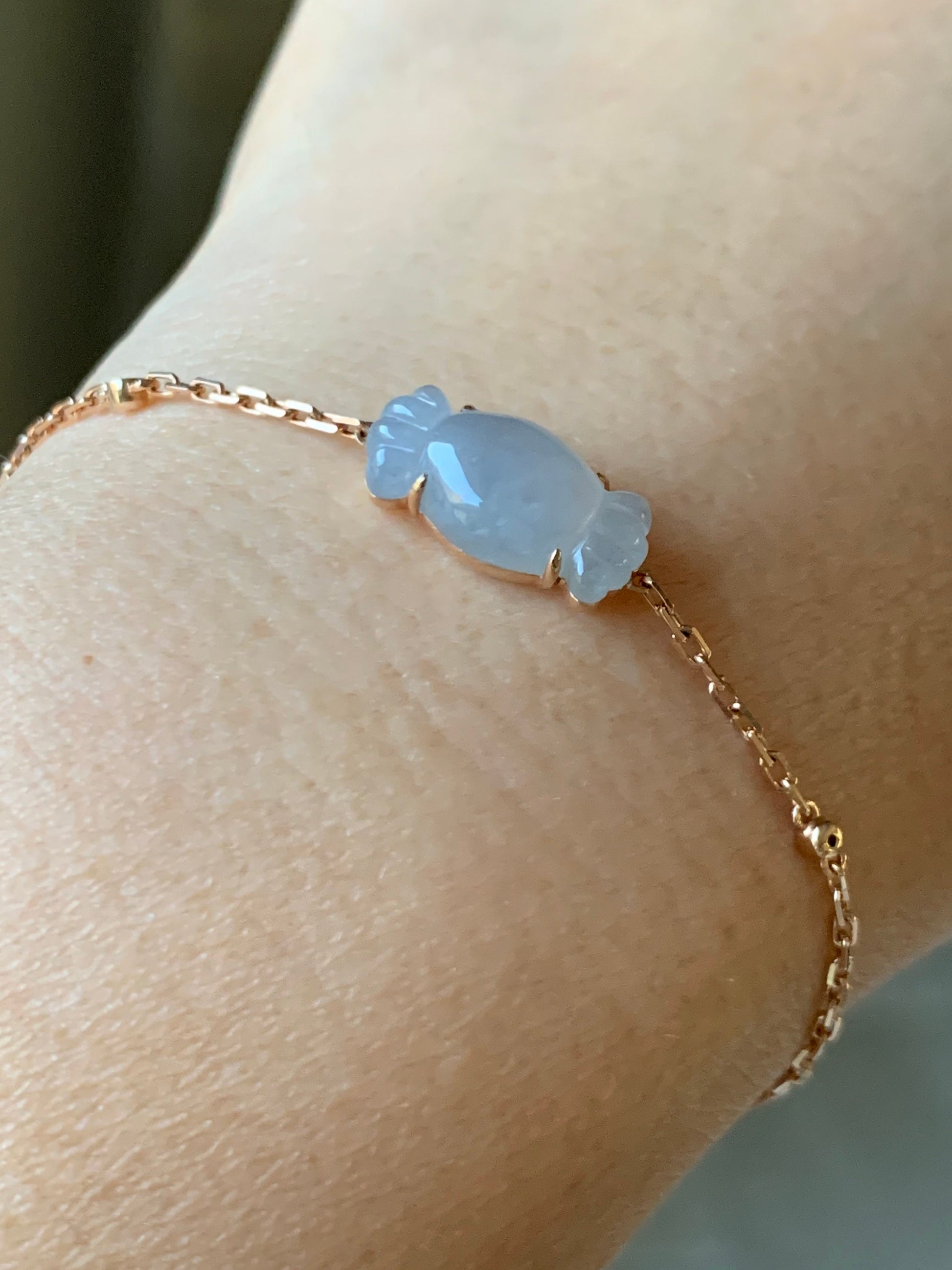 Certified Natural Burmese Premium Light Purple Jadeite Candy Bracelet 18K Rose Gold & Diamonds 6.25-7.25” 天然缅甸冰胶淡紫翡翠钻石镶嵌手链
